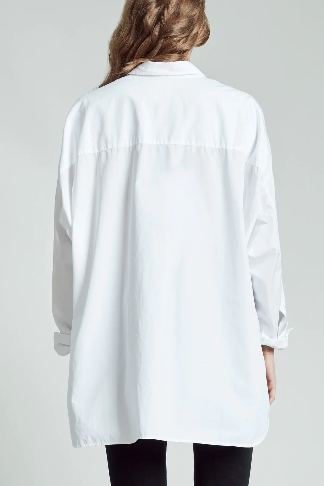 R13 Drop Neck Oxford Shirt in White M