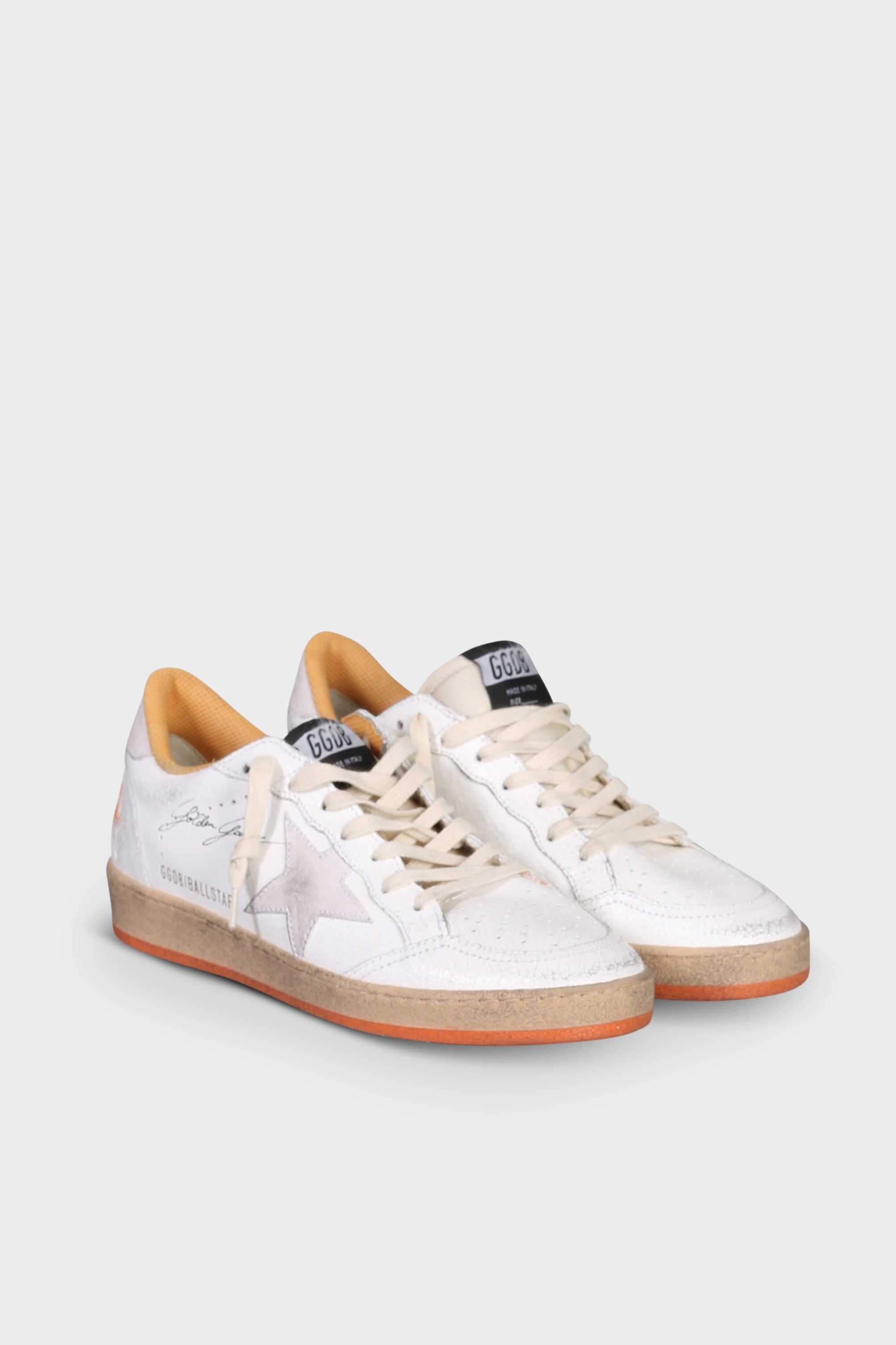 GOLDEN GOOSE Sneaker Ballstar in White/Orange 46