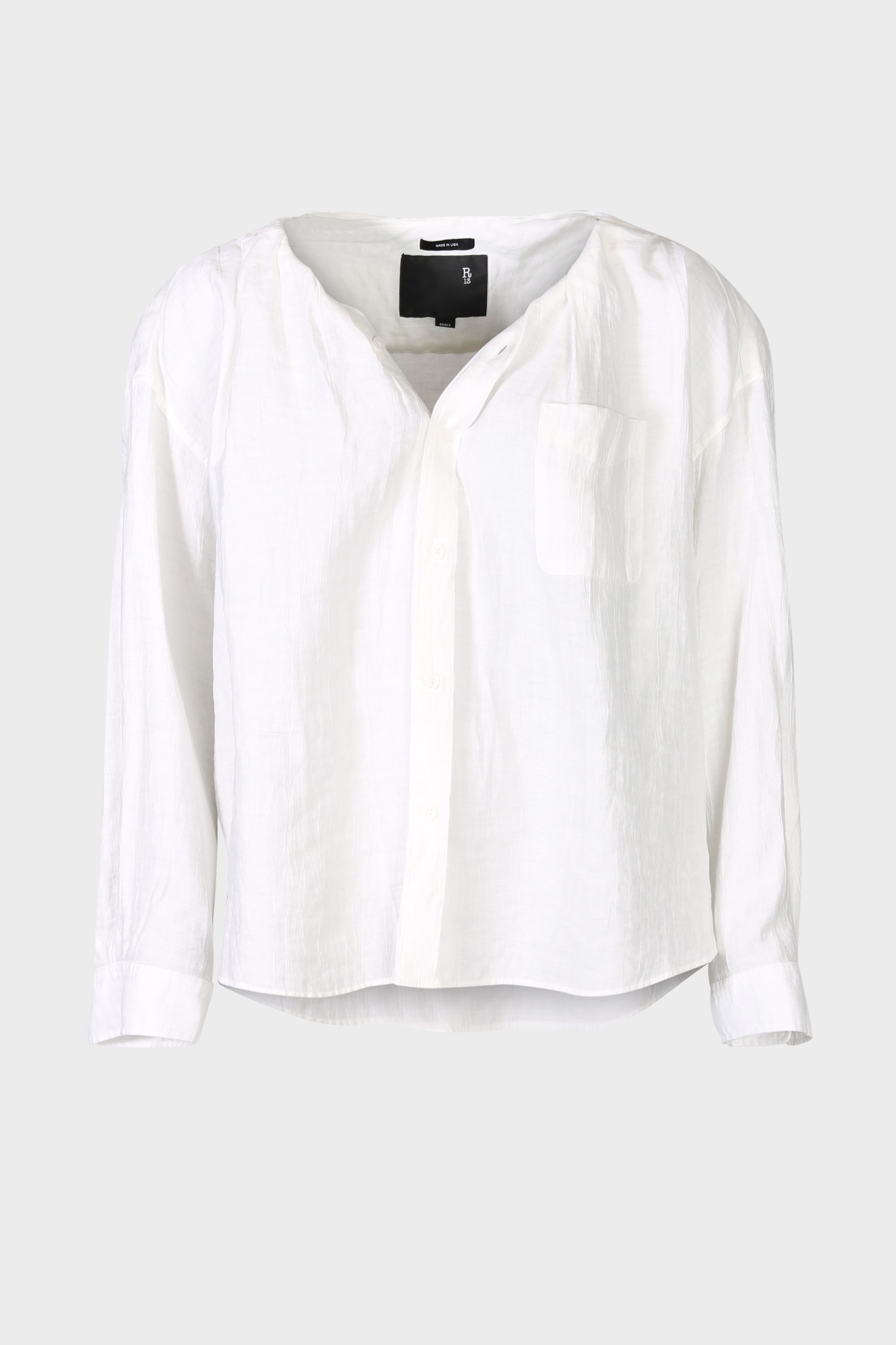 R13 Twisted Neck Shirt in White