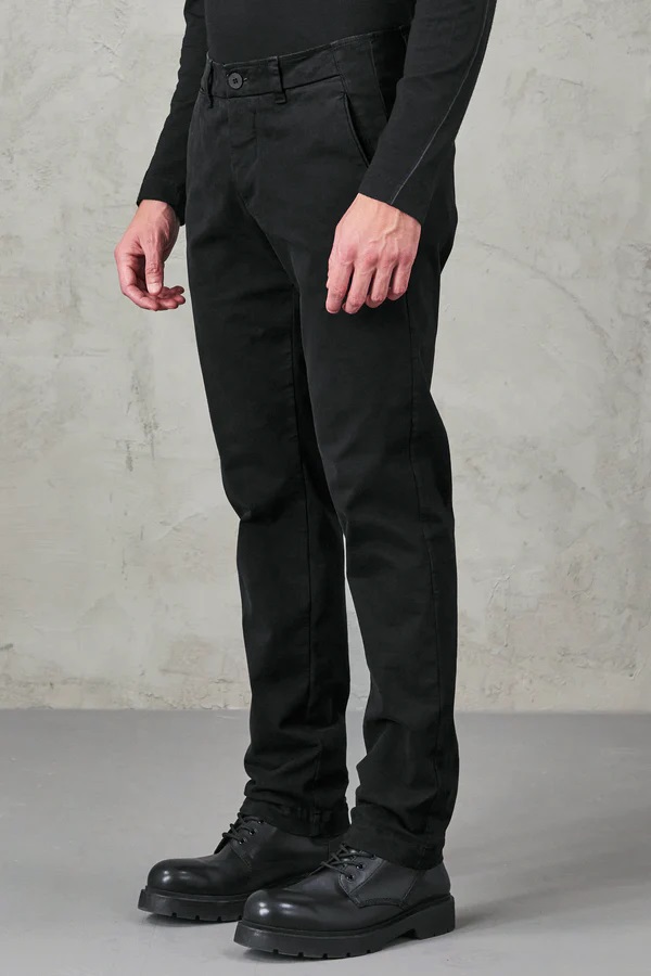 TRANSIT UOMO Cotton Stretch Pant in Black