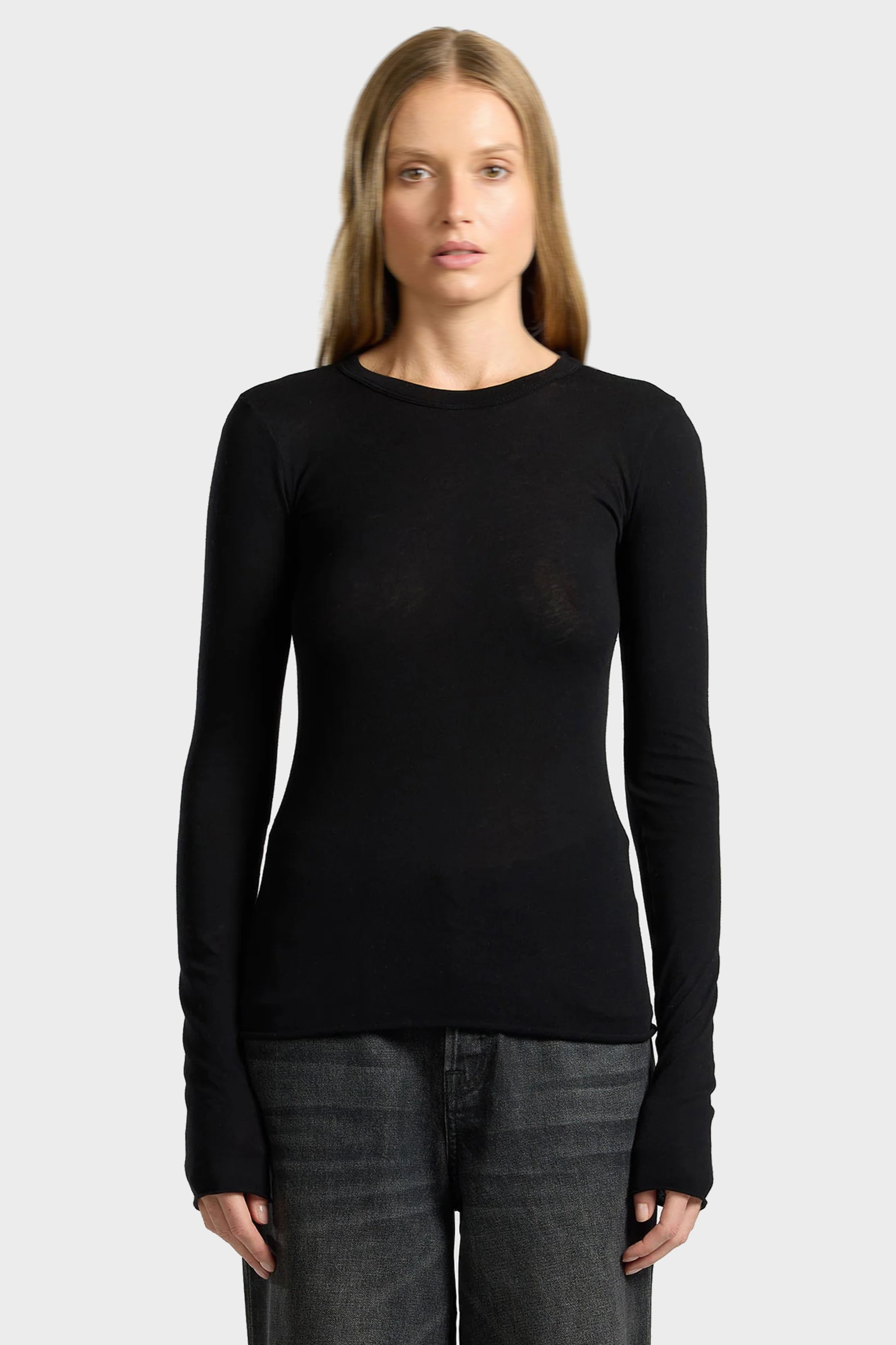 COTTON CITIZEN Marbella Longsleeve in Jet Black