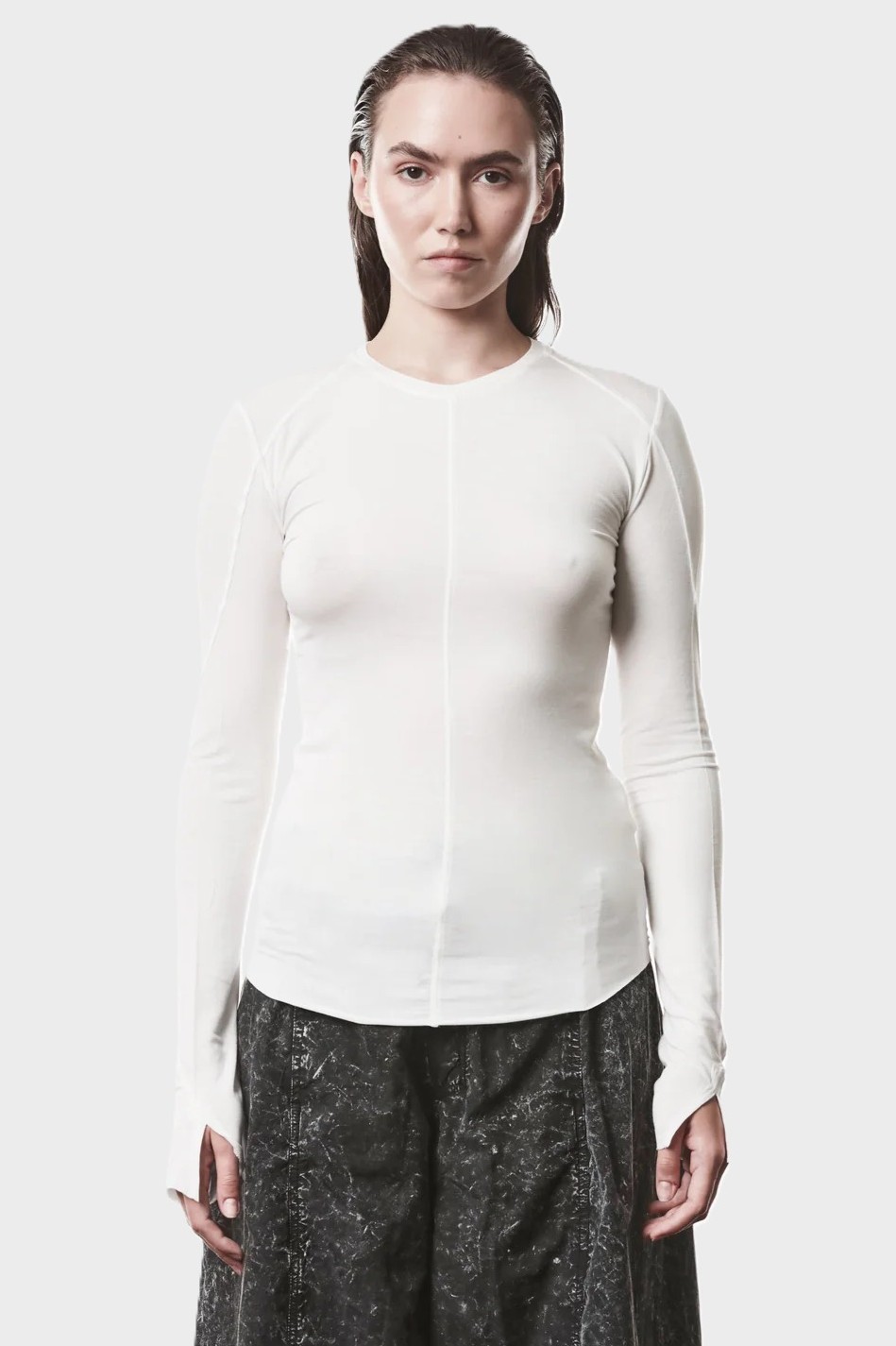 THOM KROM Longsleeve in Off White