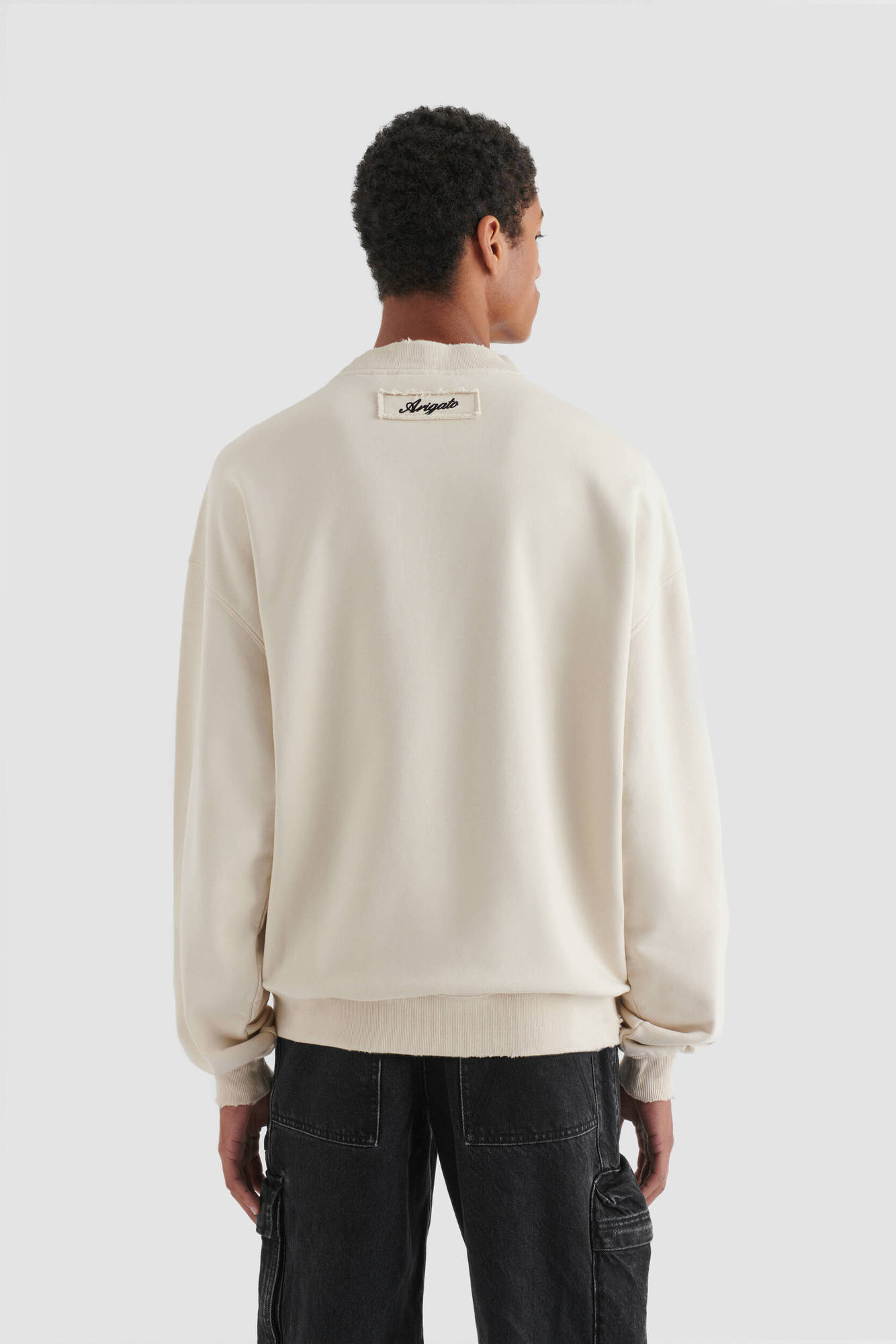 AXEL ARIGATO Vista Distressed Sweatshirt in Beige M