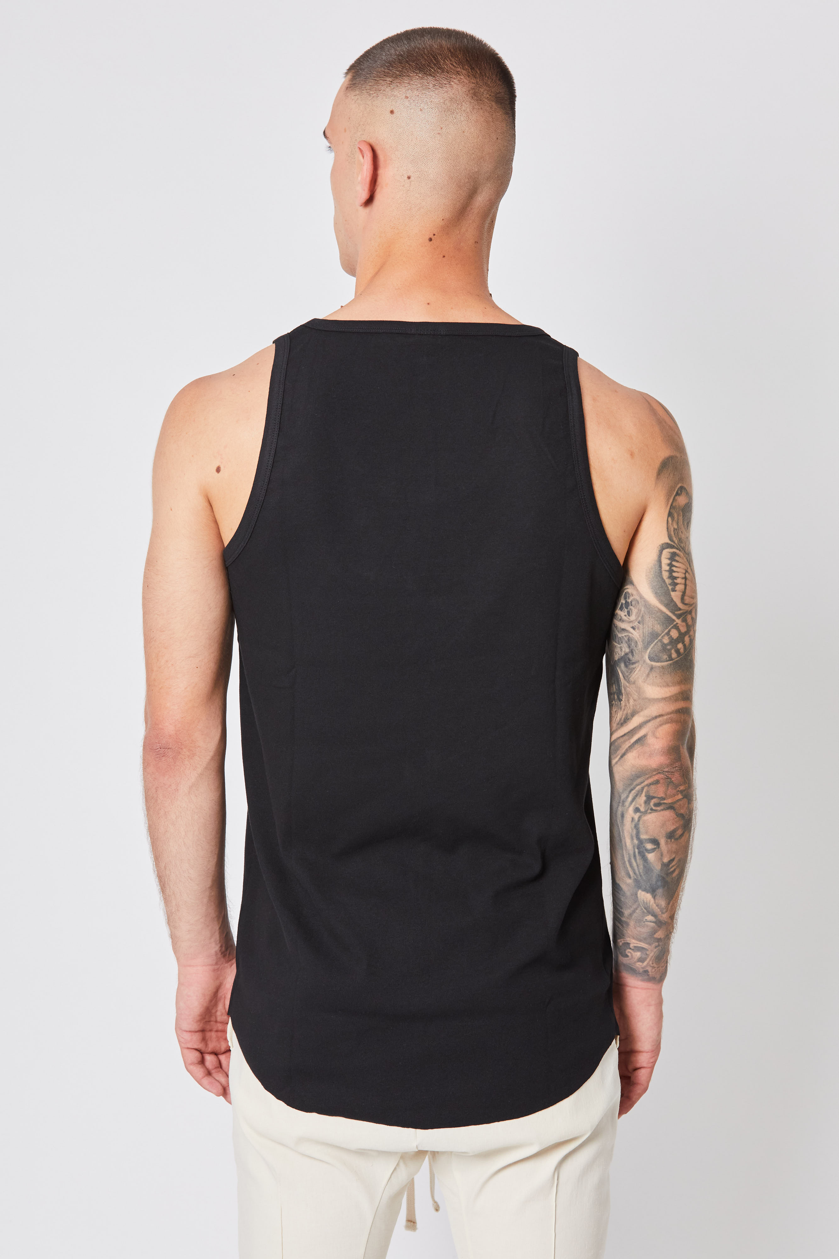 Thom Krom Oversize Rib Tank in Black