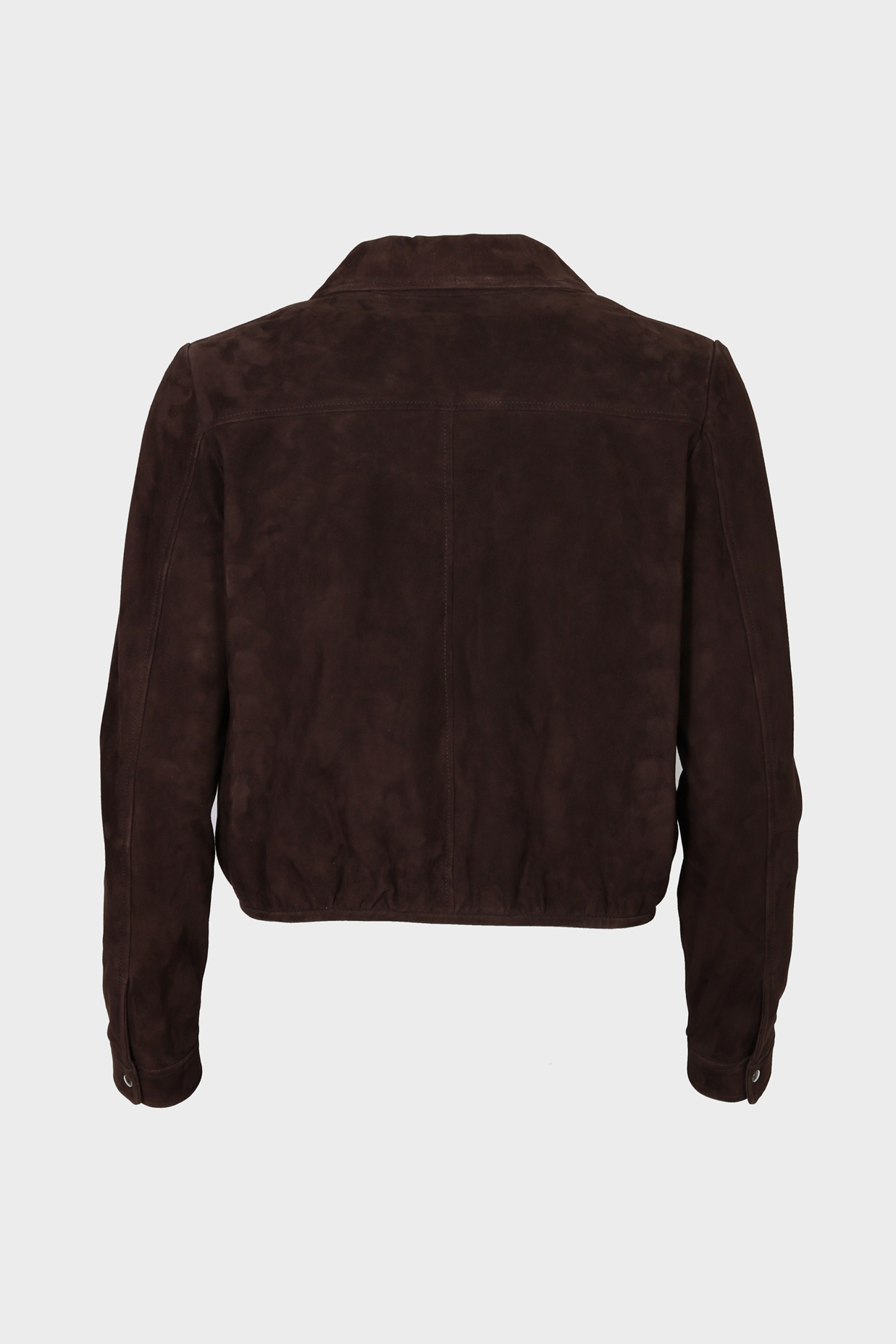 STEWART Goat Suede Bomber Jacket in Dark Brown