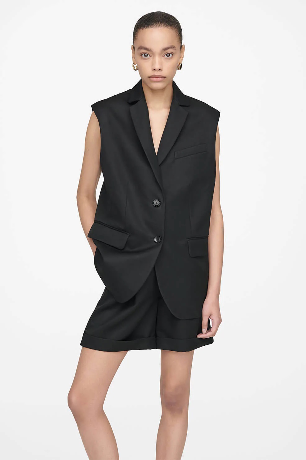 Anine Bing Tay Vest in Black