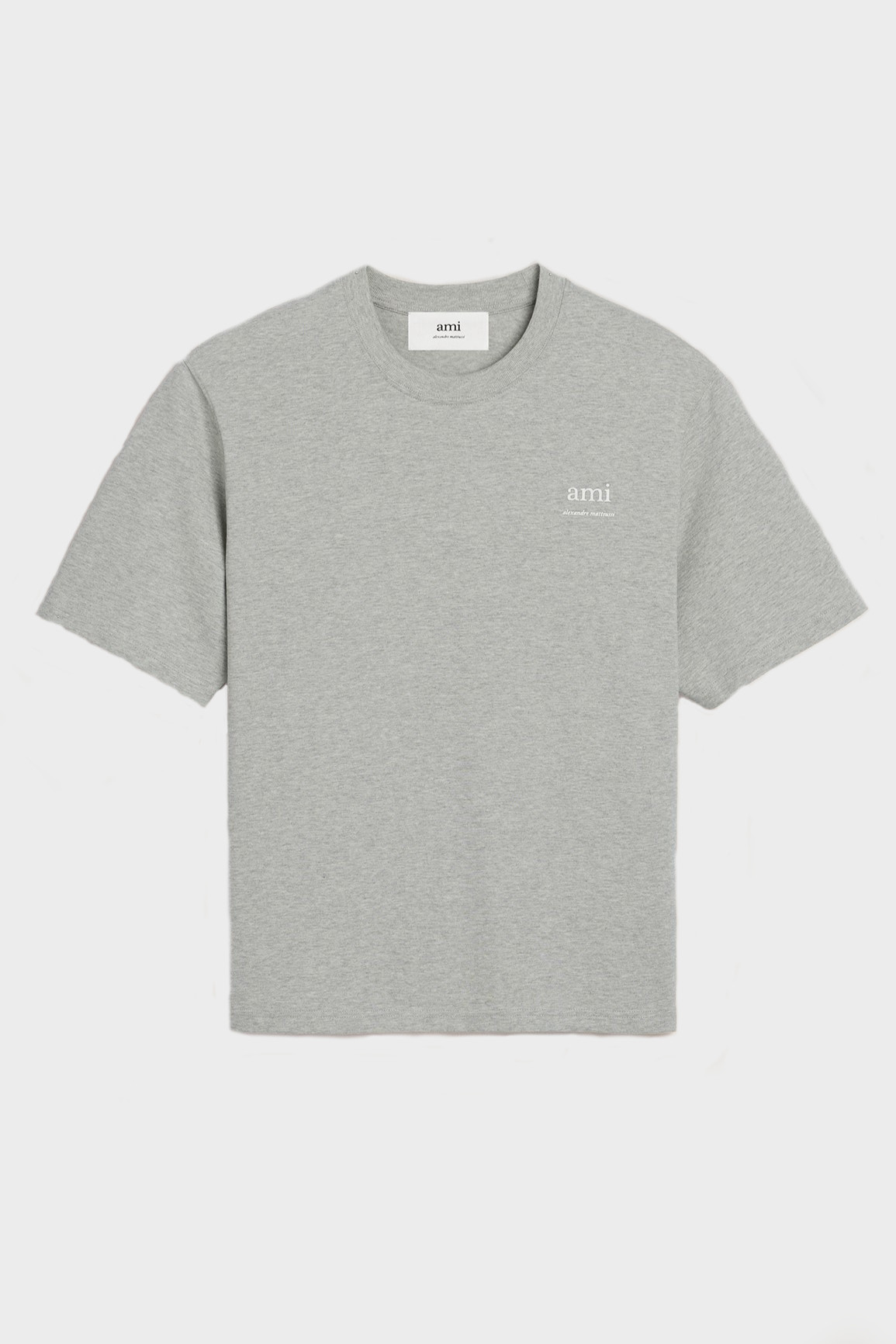 AMI PARIS Alexandre Mattuissi Boxy Fit T-Shirt in Heather Ash Grey XL