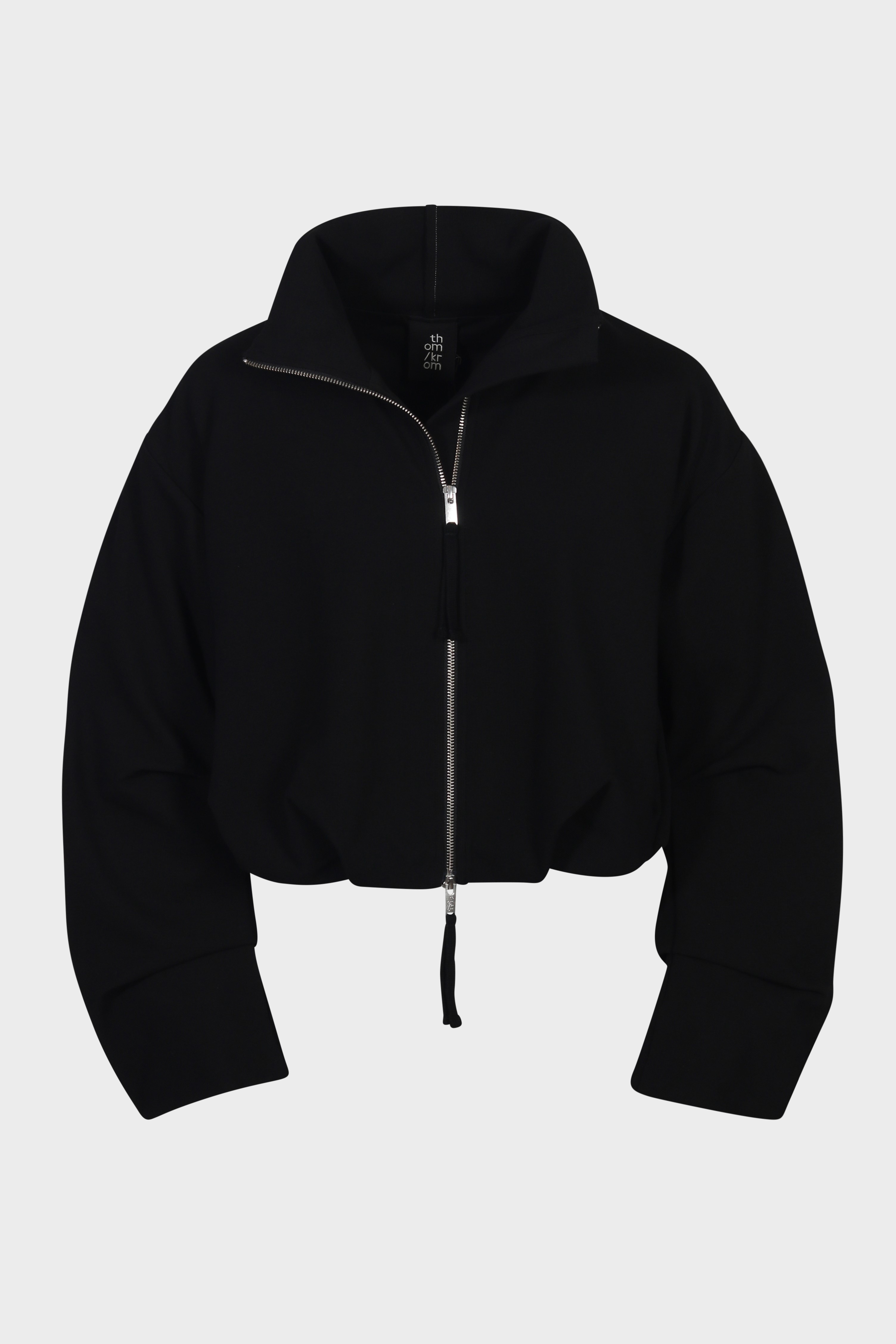 THOM KROM Oversize Cropped Zip Jacket in Black