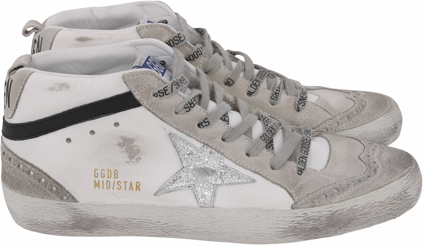 Golden Goose Sneaker Midstar Leather Upper and Wave Laminated Star