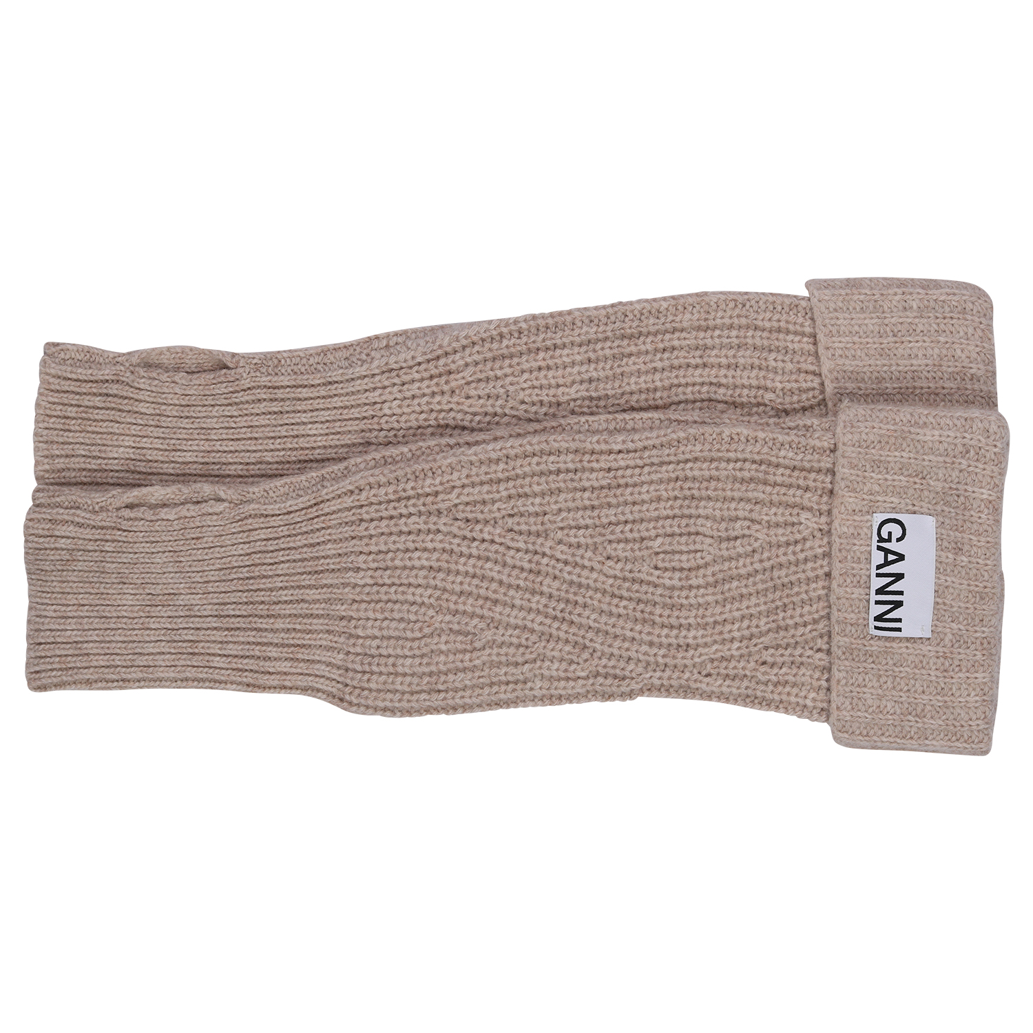 Ganni Recycled Wool Knit Wrist Warmer in Brazilian Sand