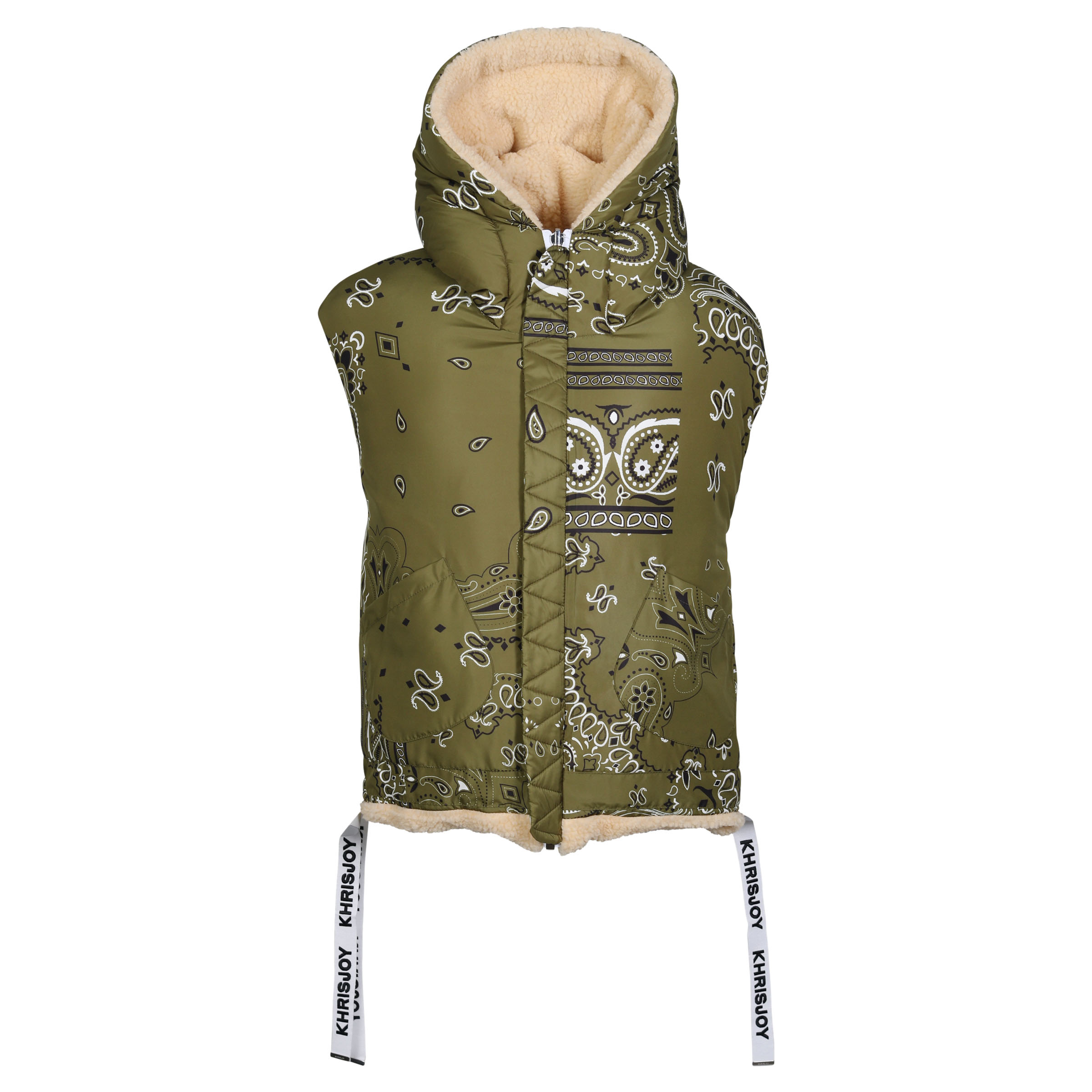 Khrisjoy Iconic Puffer Pile Vest Beige Reversible 01/S