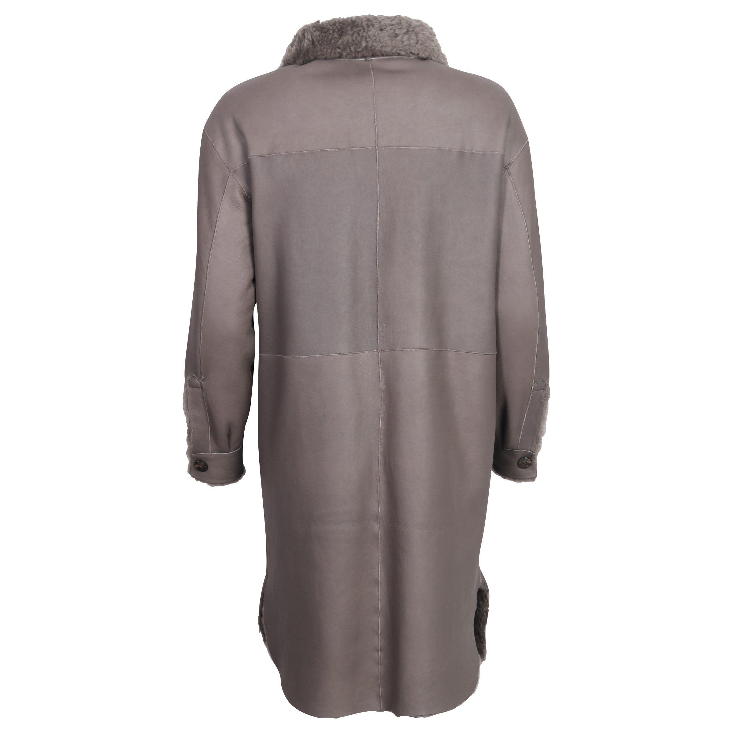 Giorgio Brato Reversible Lamb Leather Coat in Taupe