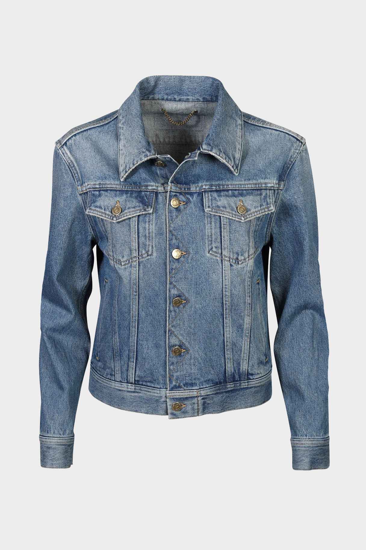 GOLDEN GOOSE Slim Drew Denim Jacket in Washed Blue IT42 / DE36