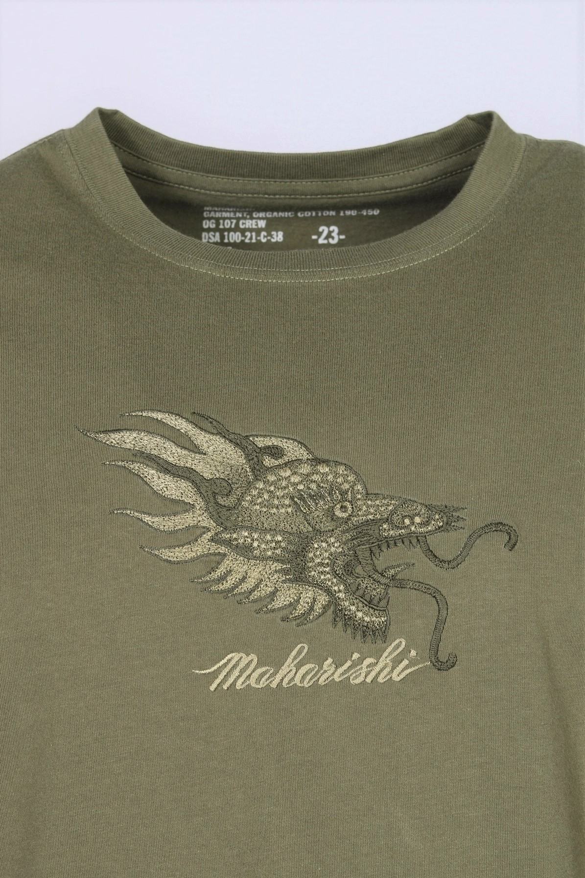 Maharishi Tibetan Dragon T-Shirt in Olive S