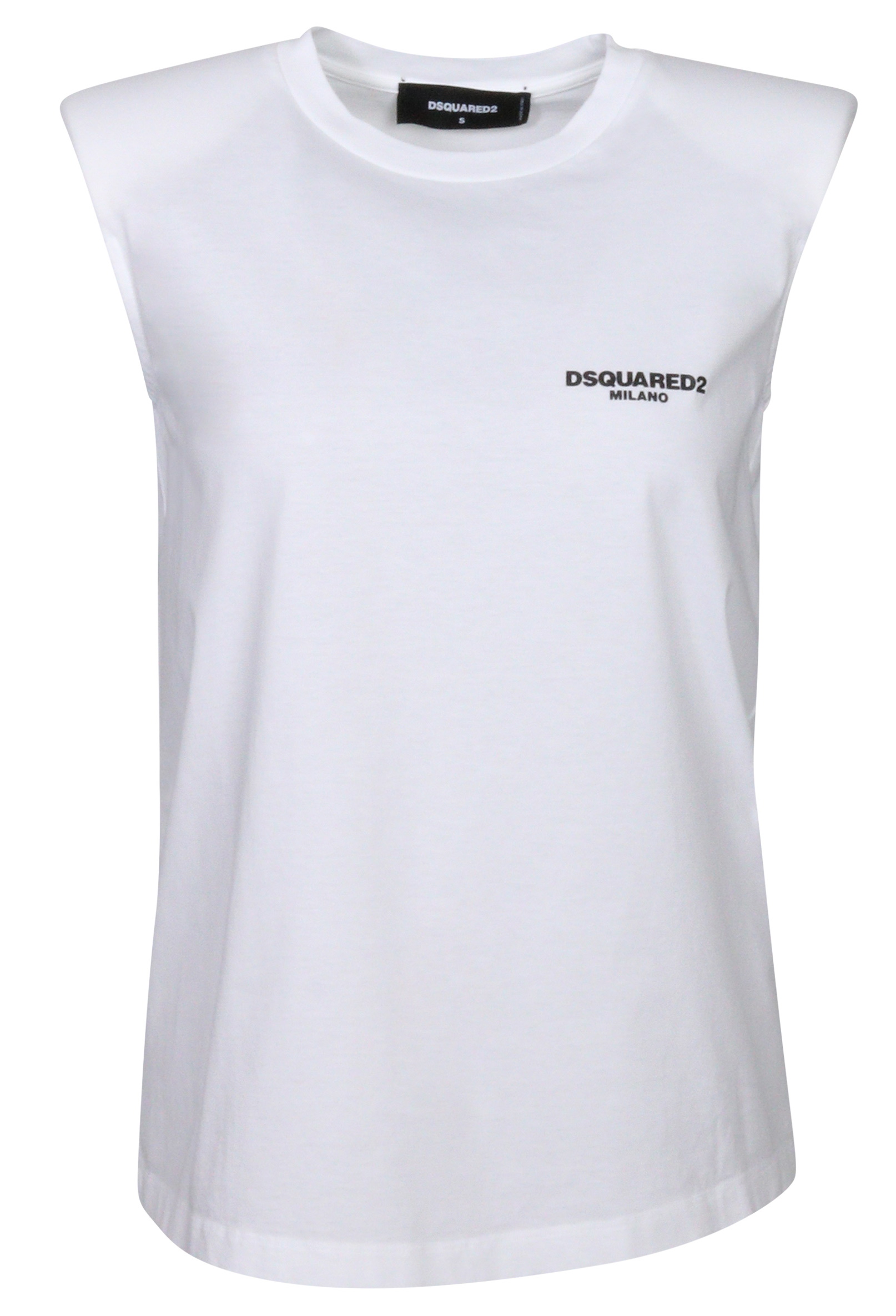 Dsquared Big Shoulder Top White Printed