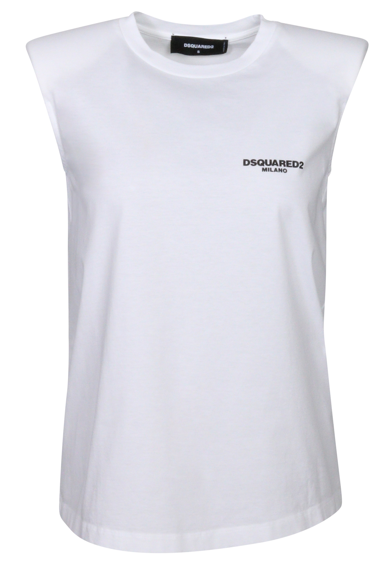 Dsquared Big Shoulder Top White Printed Dsquared Big Shoulder Top White Printed