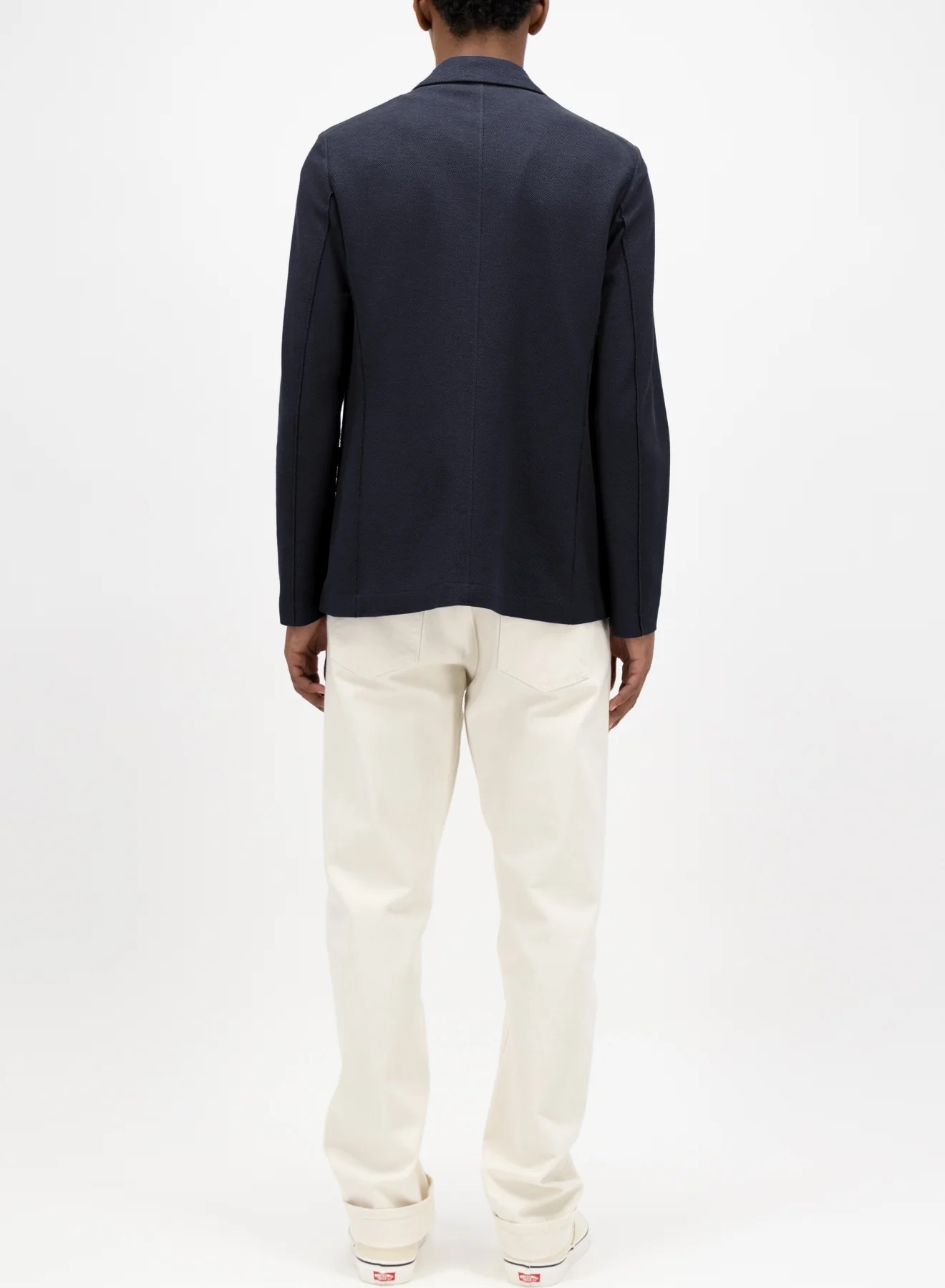 HARRIS WHARF Loro Piana Light Cotton Blazer in Navy