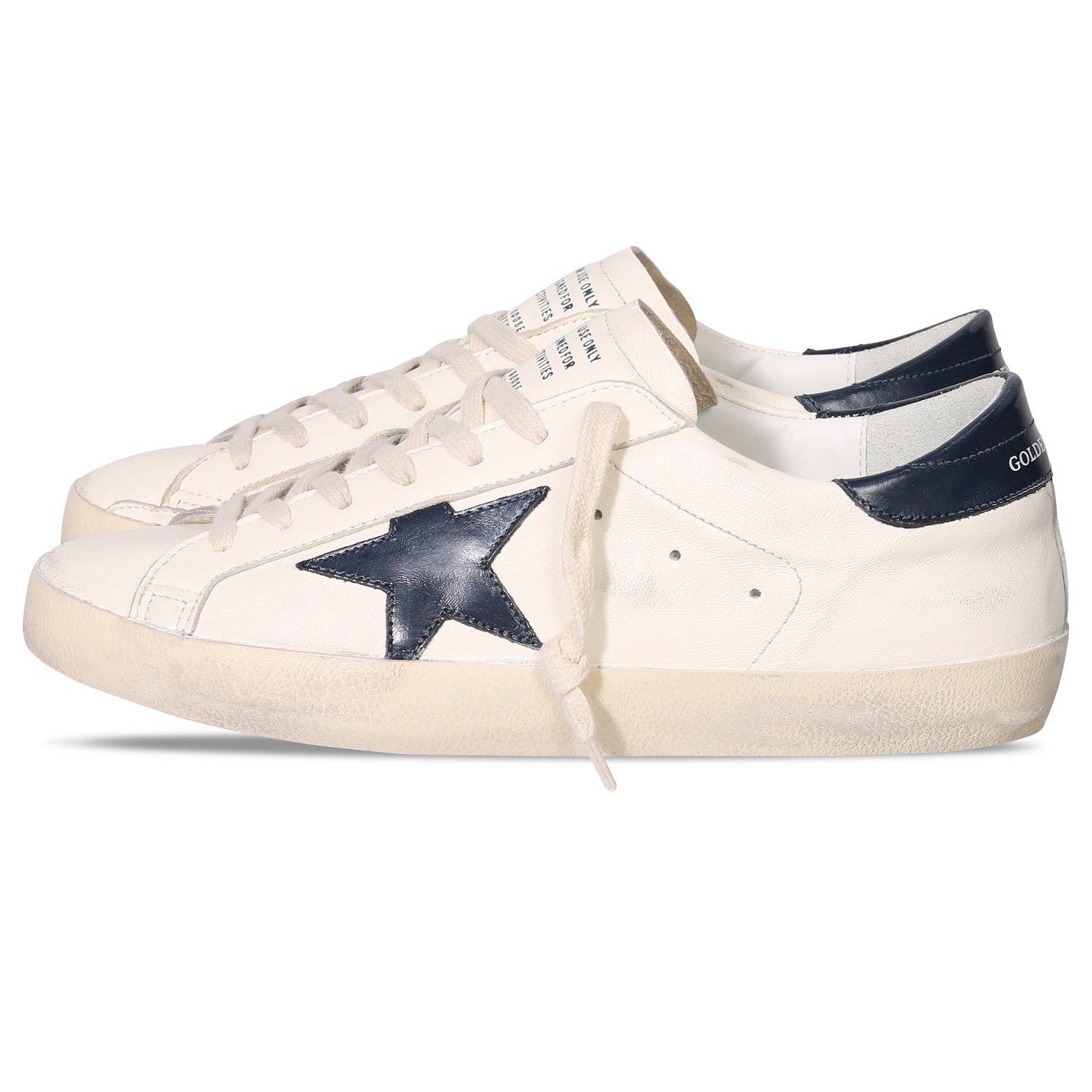GOLDEN GOOSE Sneaker Super-Star in Beige/Nightblue