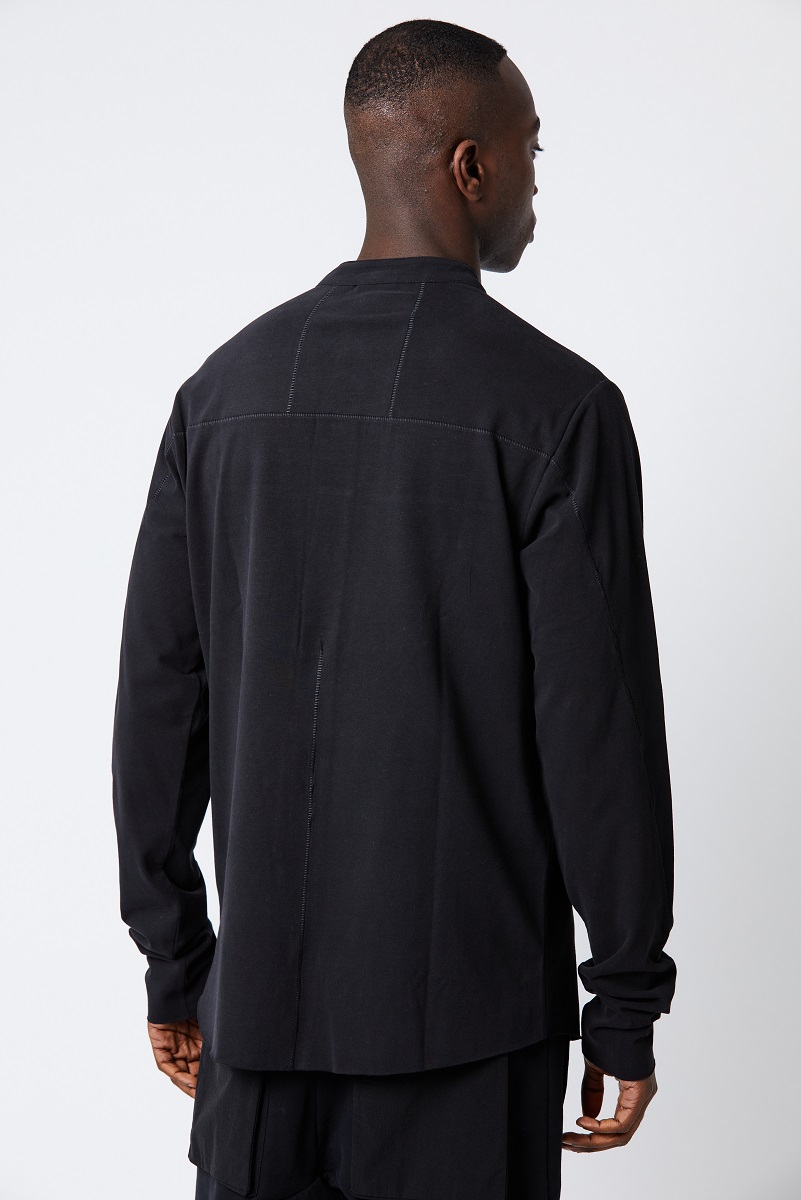 Thom Krom Cotton Shirt in Black XXL