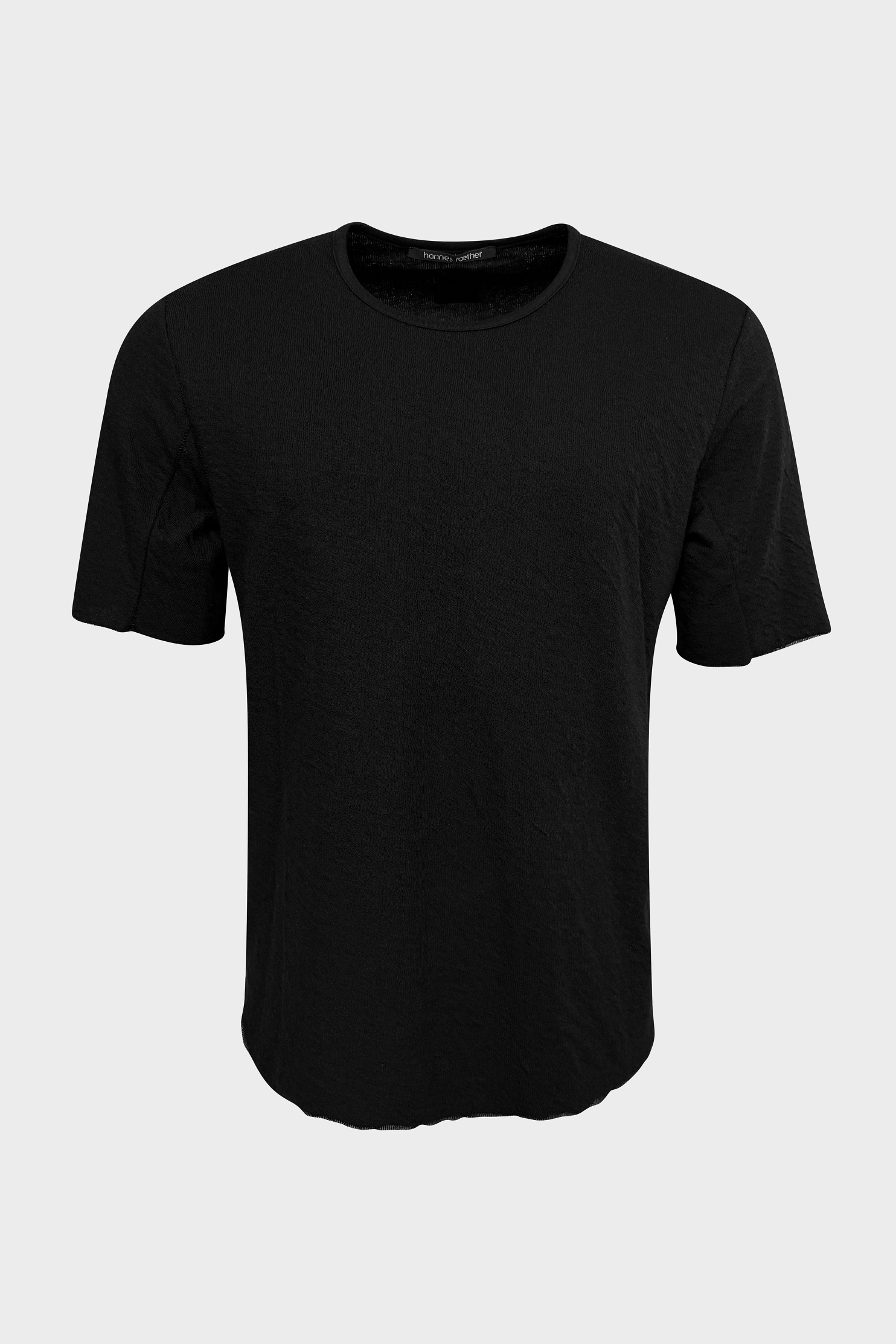 HANNES ROETHER Cozy Double Layered T-Shirt in Black HANNES ROETHER Cozy Double Layered T-Shirt in Black