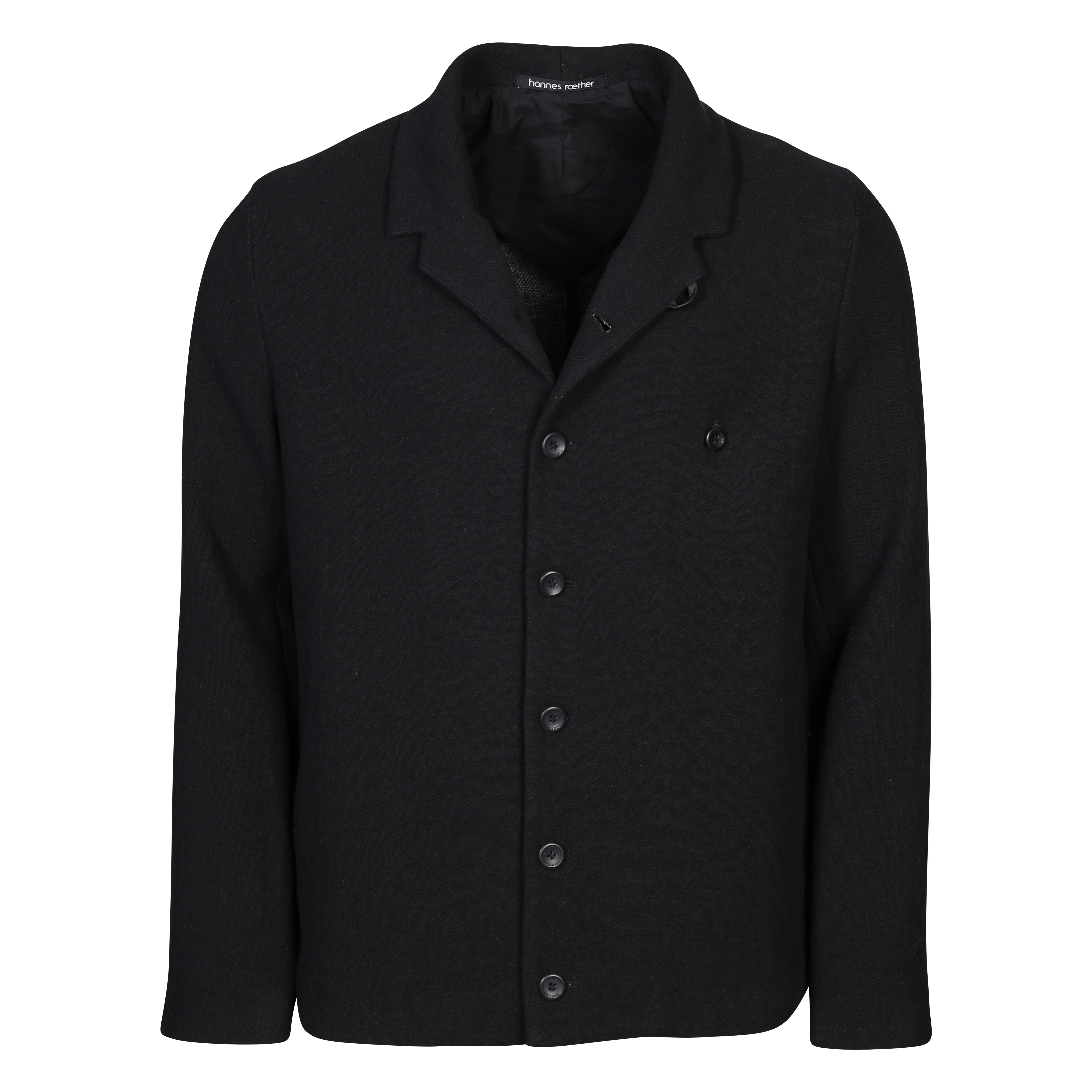 Hannes Roether Cotton Wool Jacket in Black