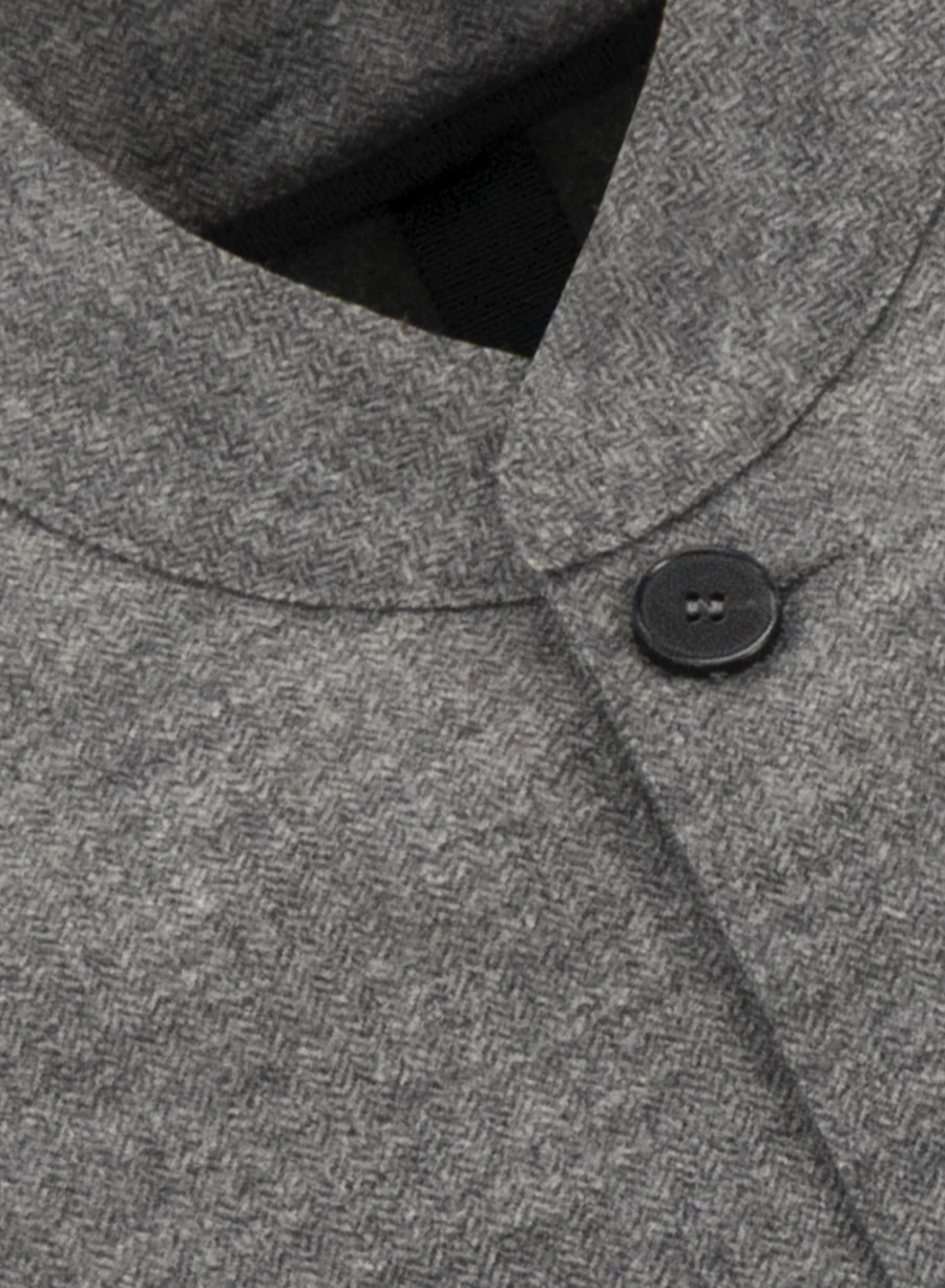 HARRIS WHARF Superfine Merino Jacket in Dark Grey Melange
