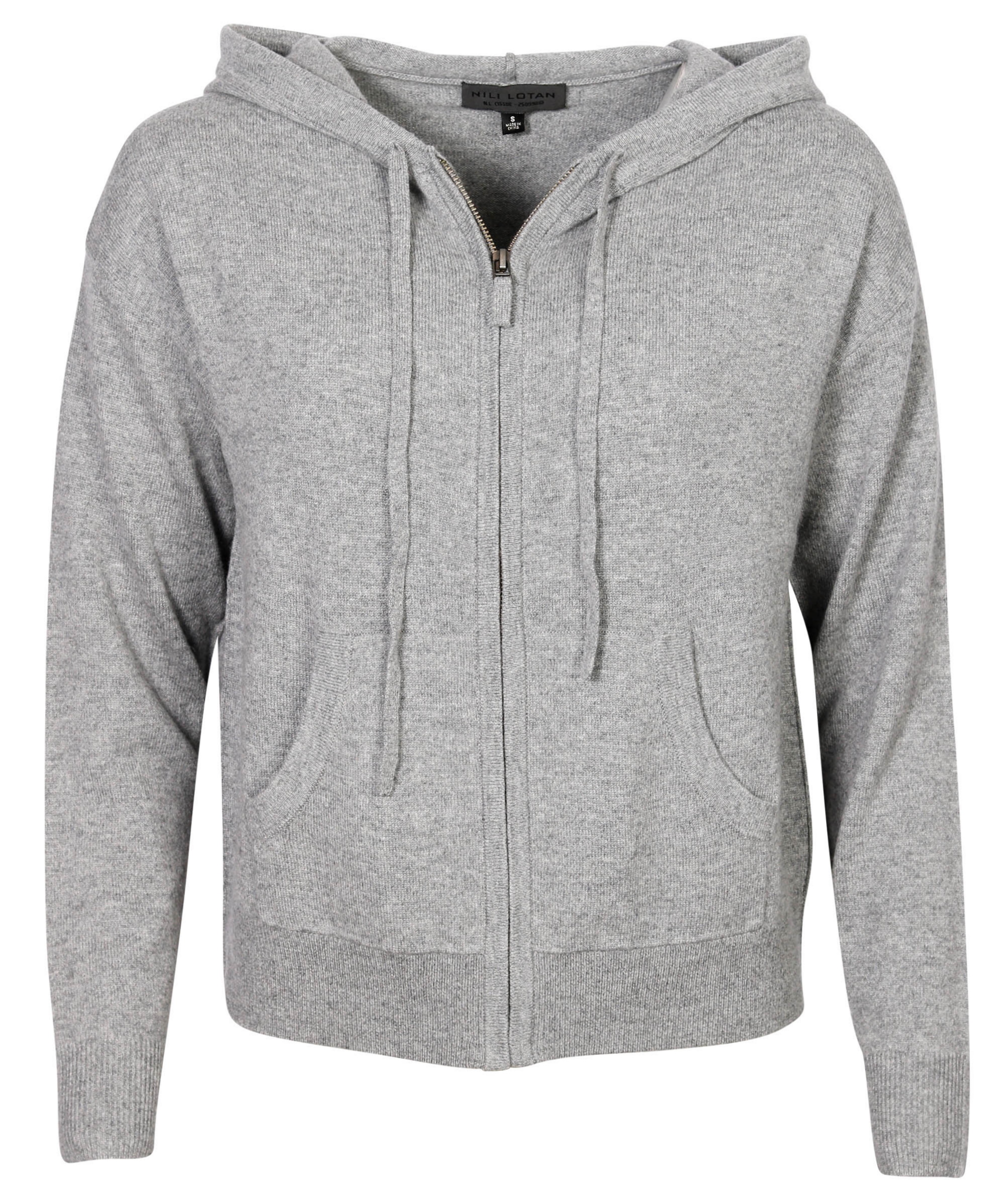 Nili Lotan Cashmere Zip Hoodie Emmaline Heathergrey