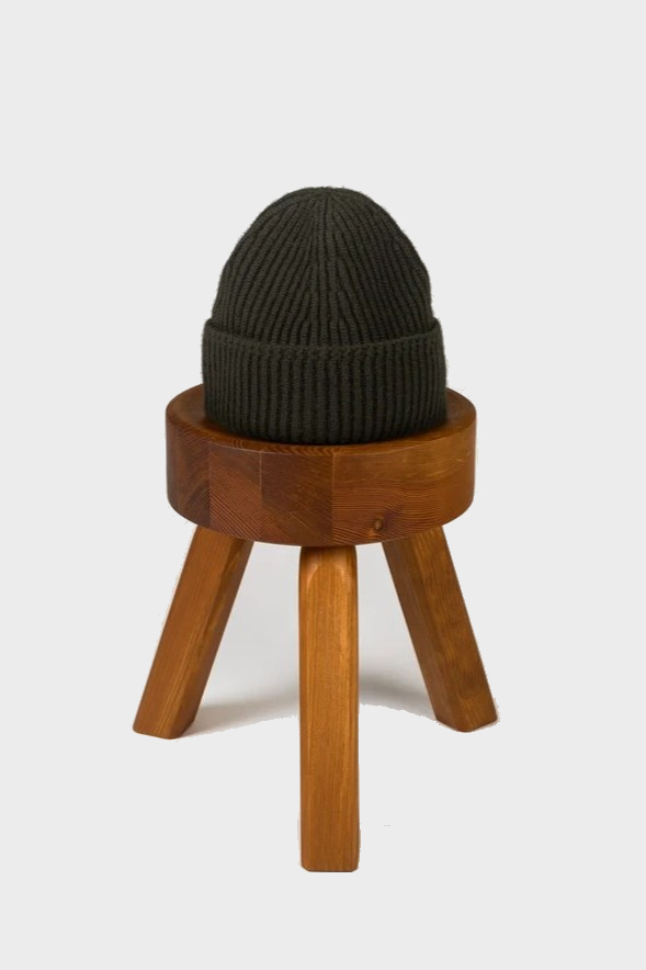 YACAIA Merino/Cashmere Beanie in Dark Green