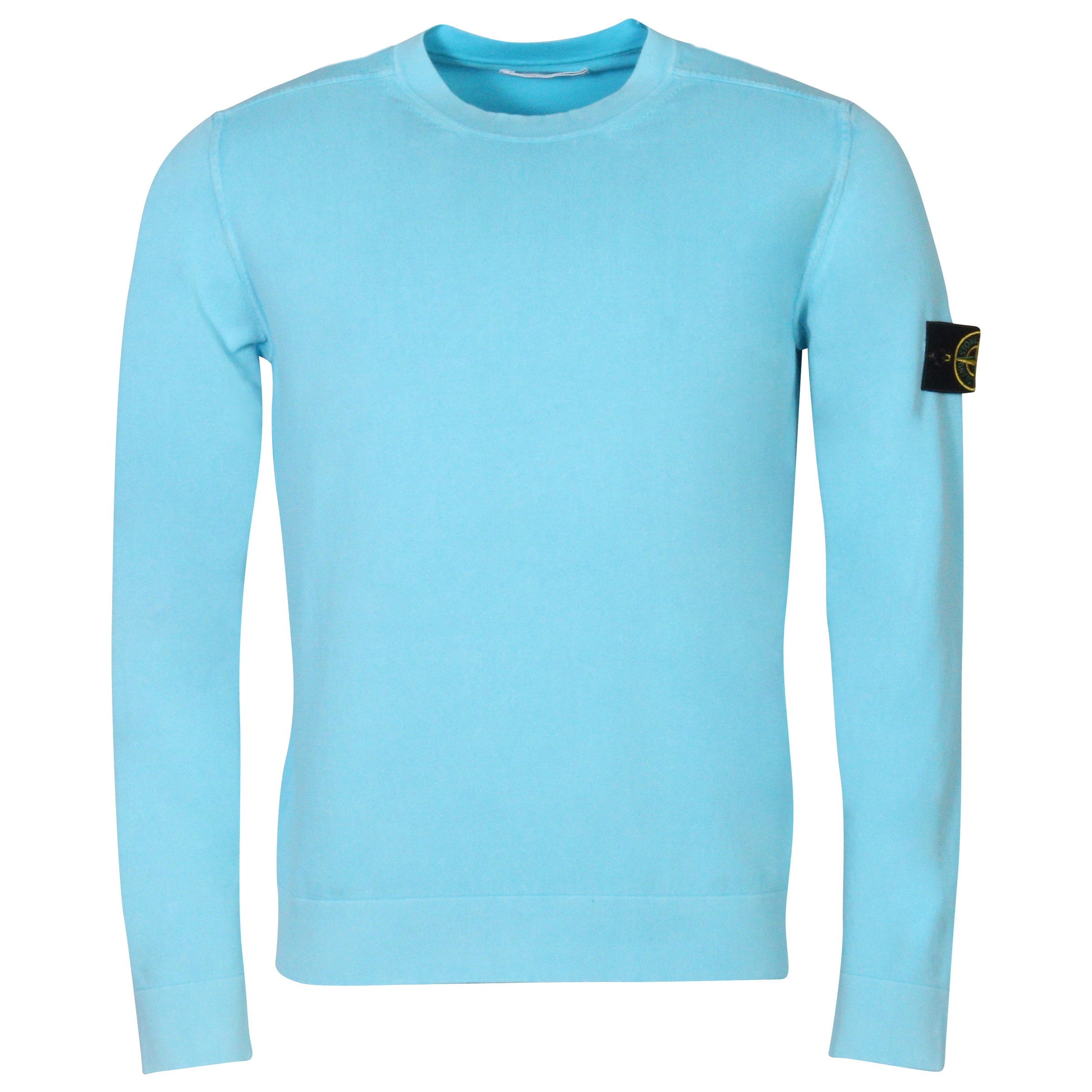 Stone Island Crew Neck Knit Sweater Turquoise Washed