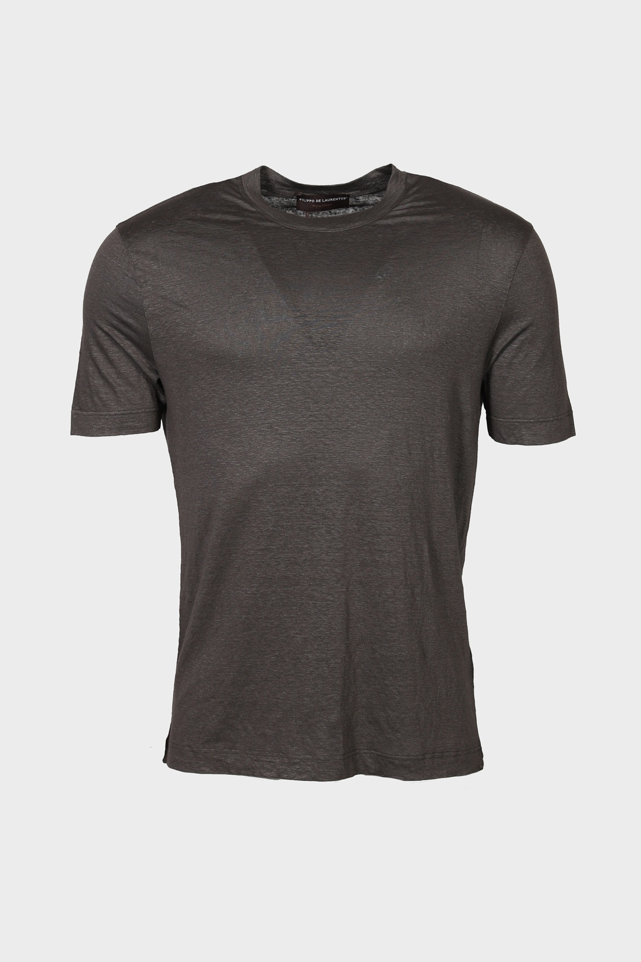 FILIPPO DE LAURENTIIS Linen T-Shirt in Dark Brown