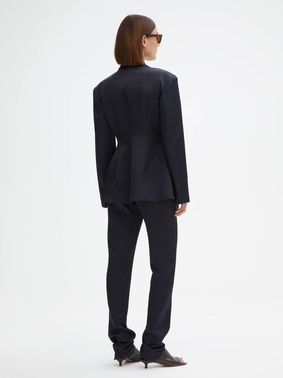 DAGMAR Fitted Blazer in Shiny Dark Navy 34