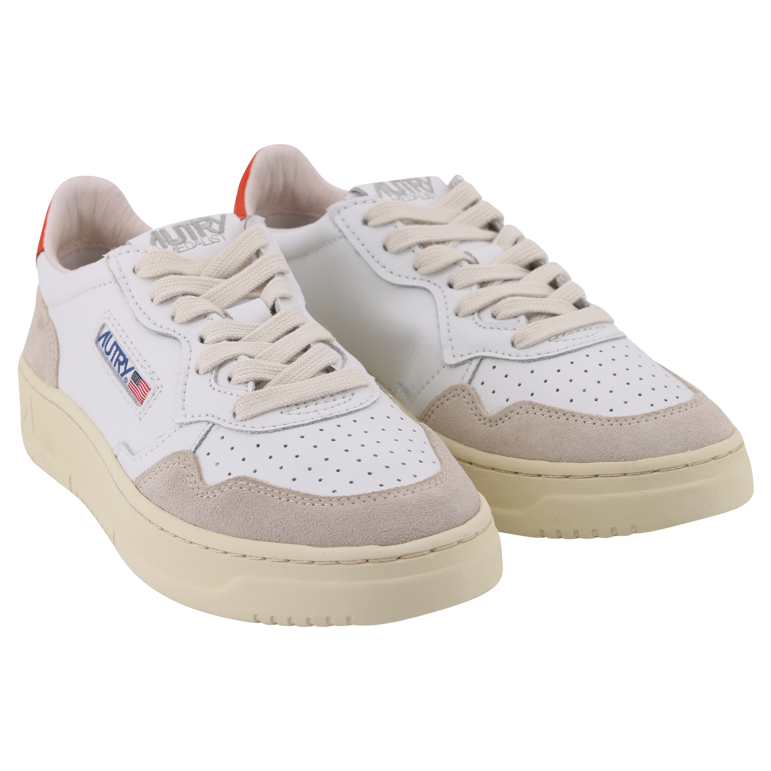 Autry Action Shoes Suede White/Orange 41