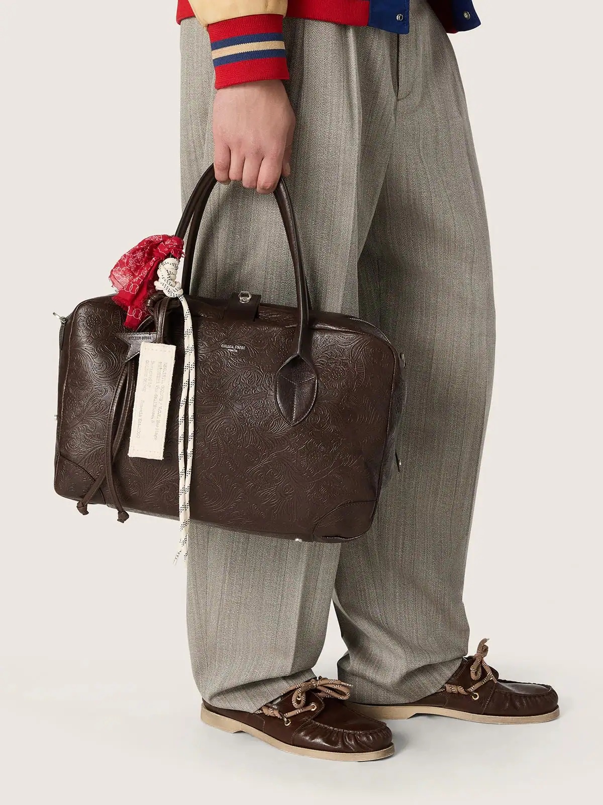 GOLDEN GOOSE Vita Medium Leather Bag in Dark Brown