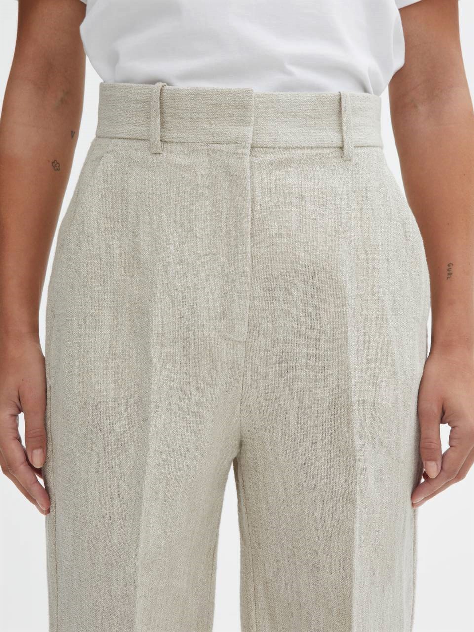 DAGMAR Slim Suit Trouser in Light Sand Beige 38