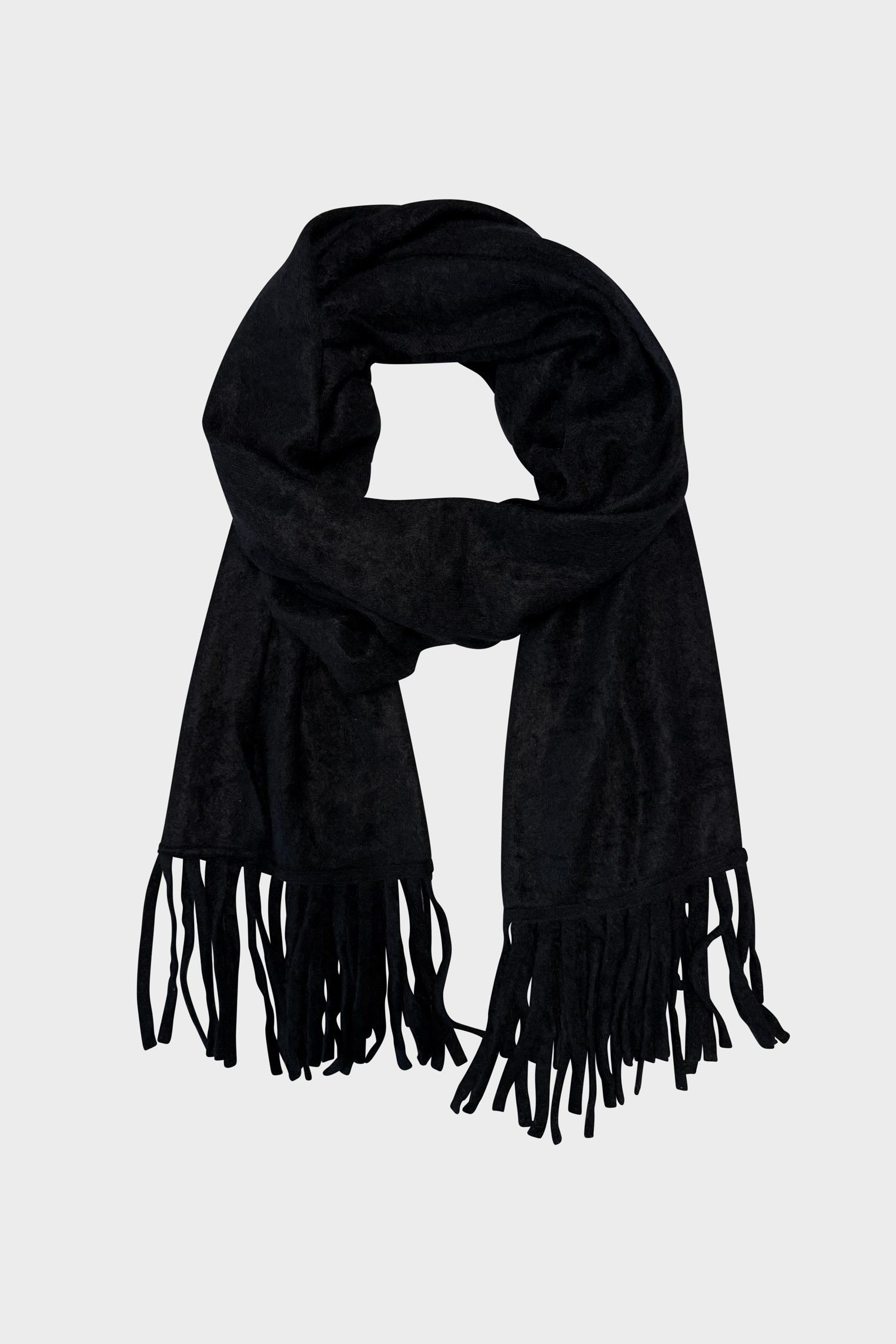 FLONA Brushed Cashmere Scarf in Black