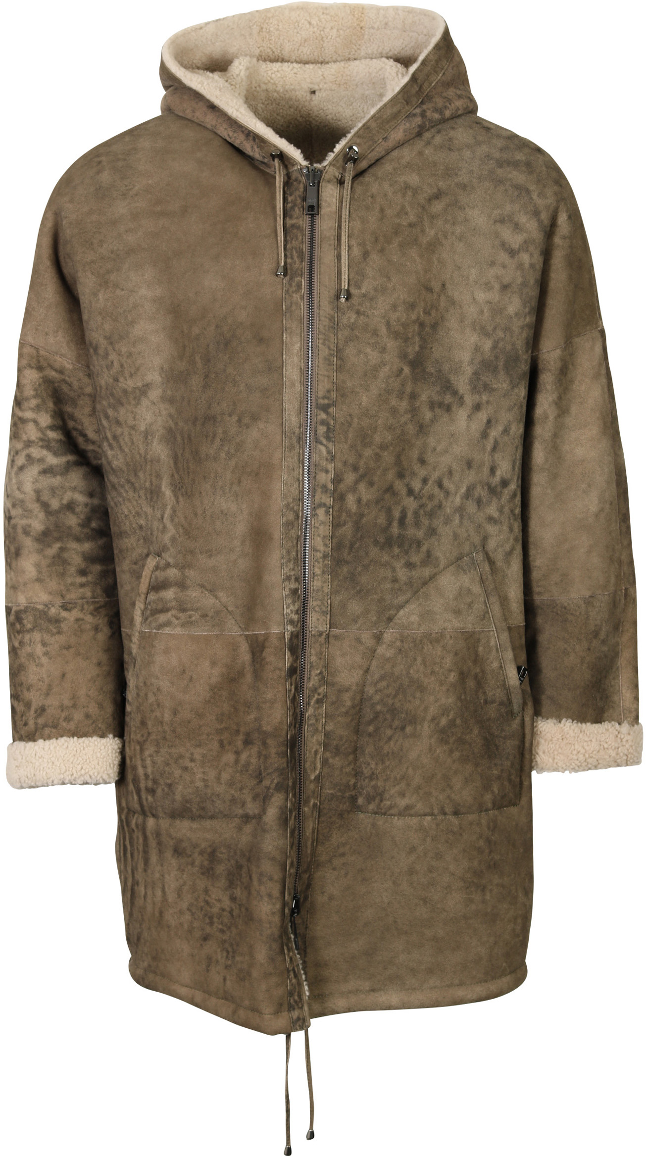 Giorgio Brato Shearling Coat Taupe/Ecru