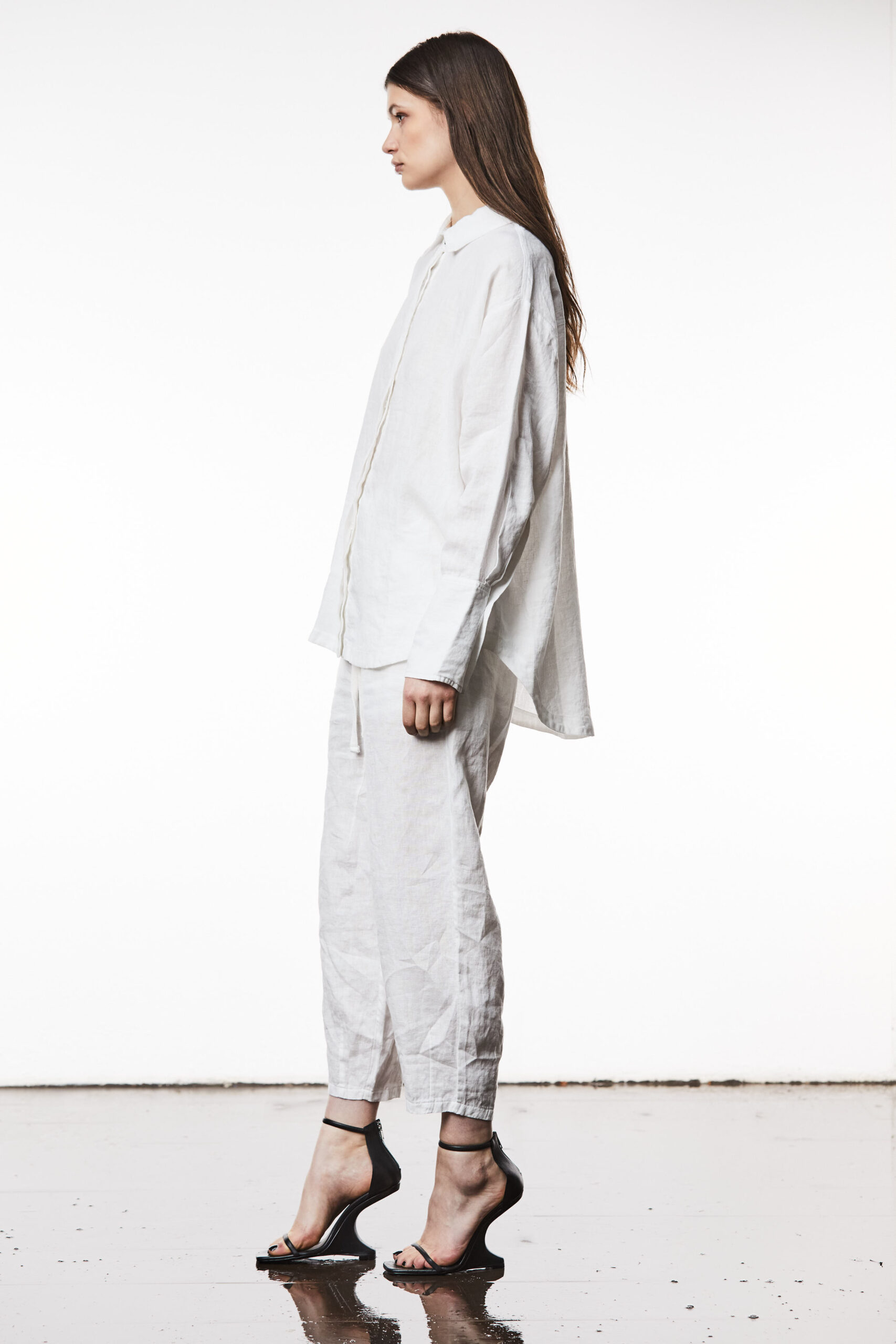 THOM KROM Linen Blouse in Offwhite THOM KROM Linen Blouse in Offwhite