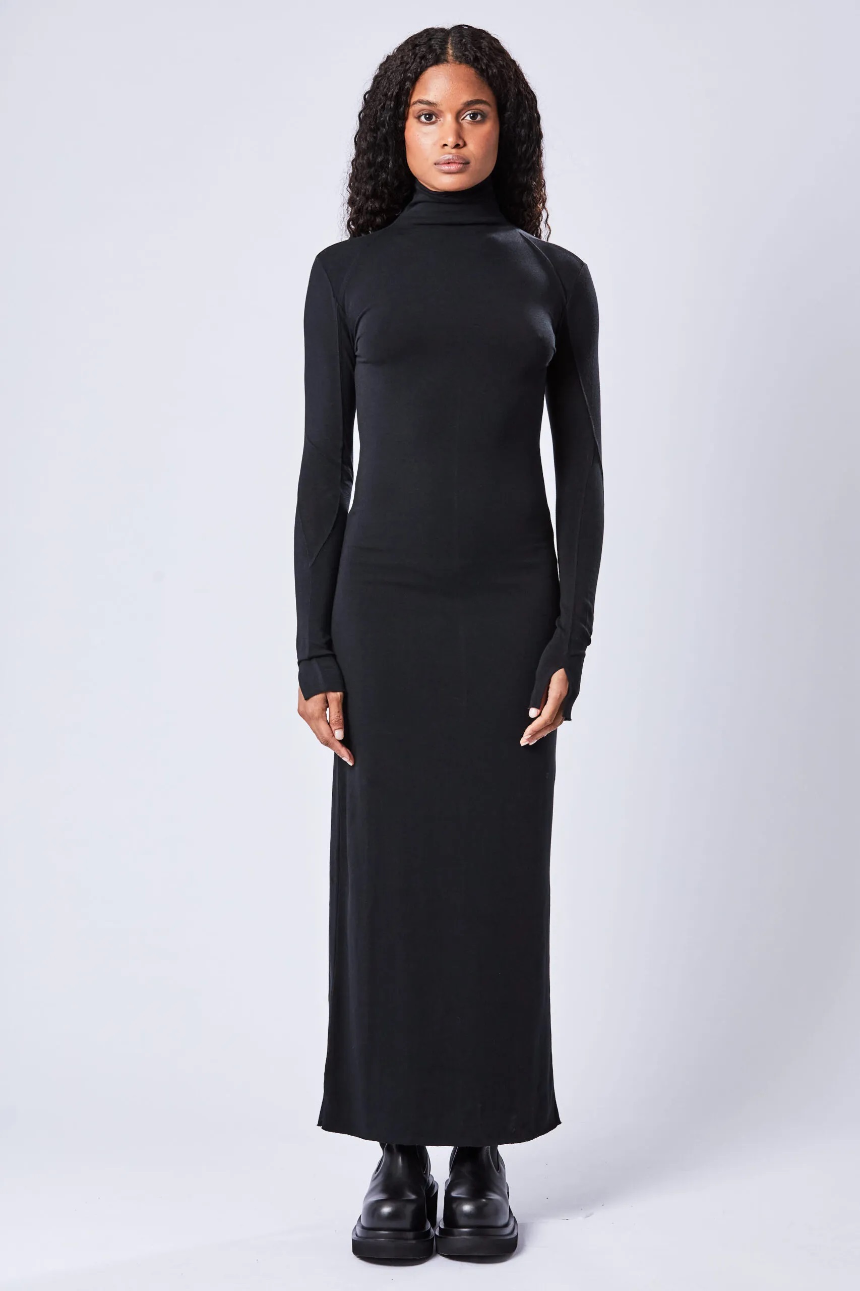 THOM KROM Long Dress in Black M