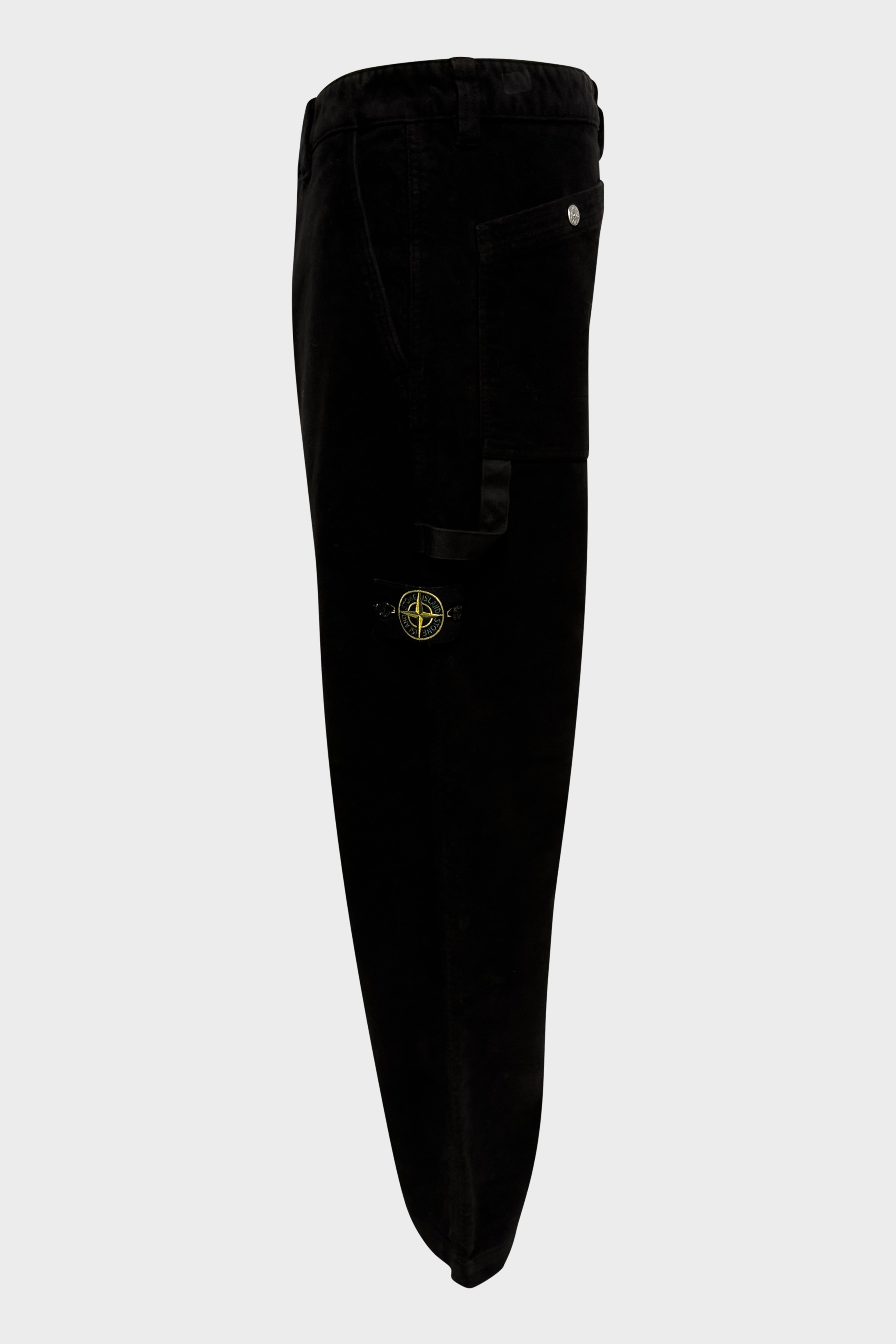 STONE ISLAND Soft Cotton Loose Fit Pant in Black