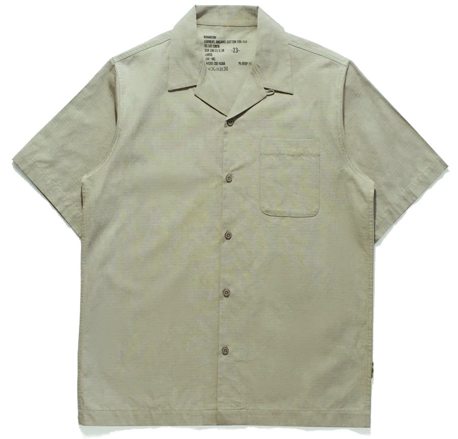 MAHARISHI 4325 Camp Collar Shirt in Silver Sage XXL