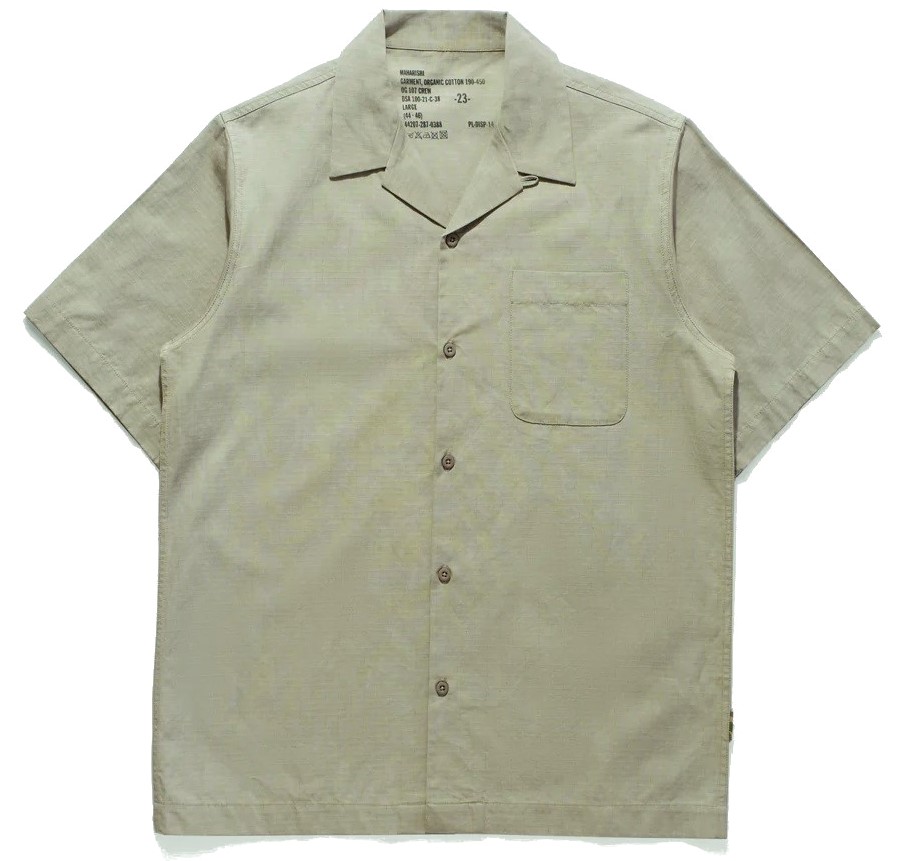 MAHARISHI 4325 Camp Collar Shirt in Silver Sage M