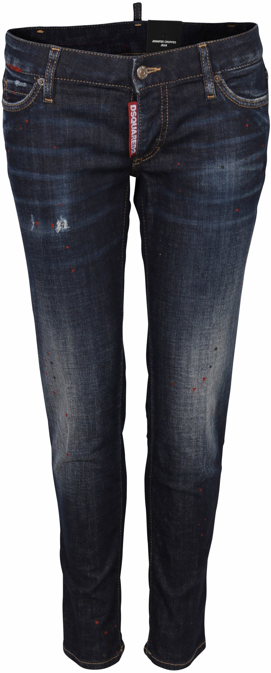 Dsquared Patched Jeans Jennifer Cropped Blue Washed