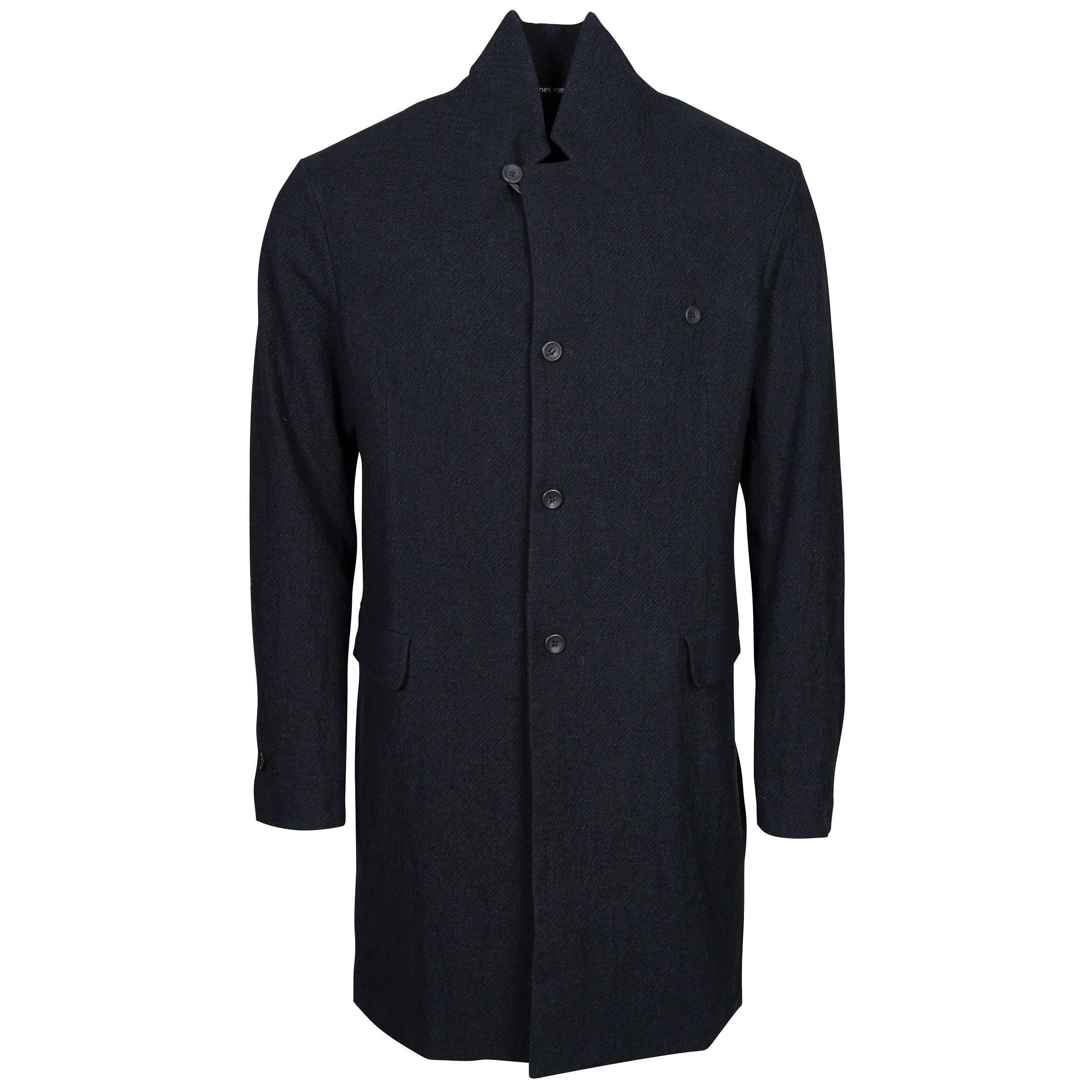 Hannes Roether Coat in Black/Navy Melange