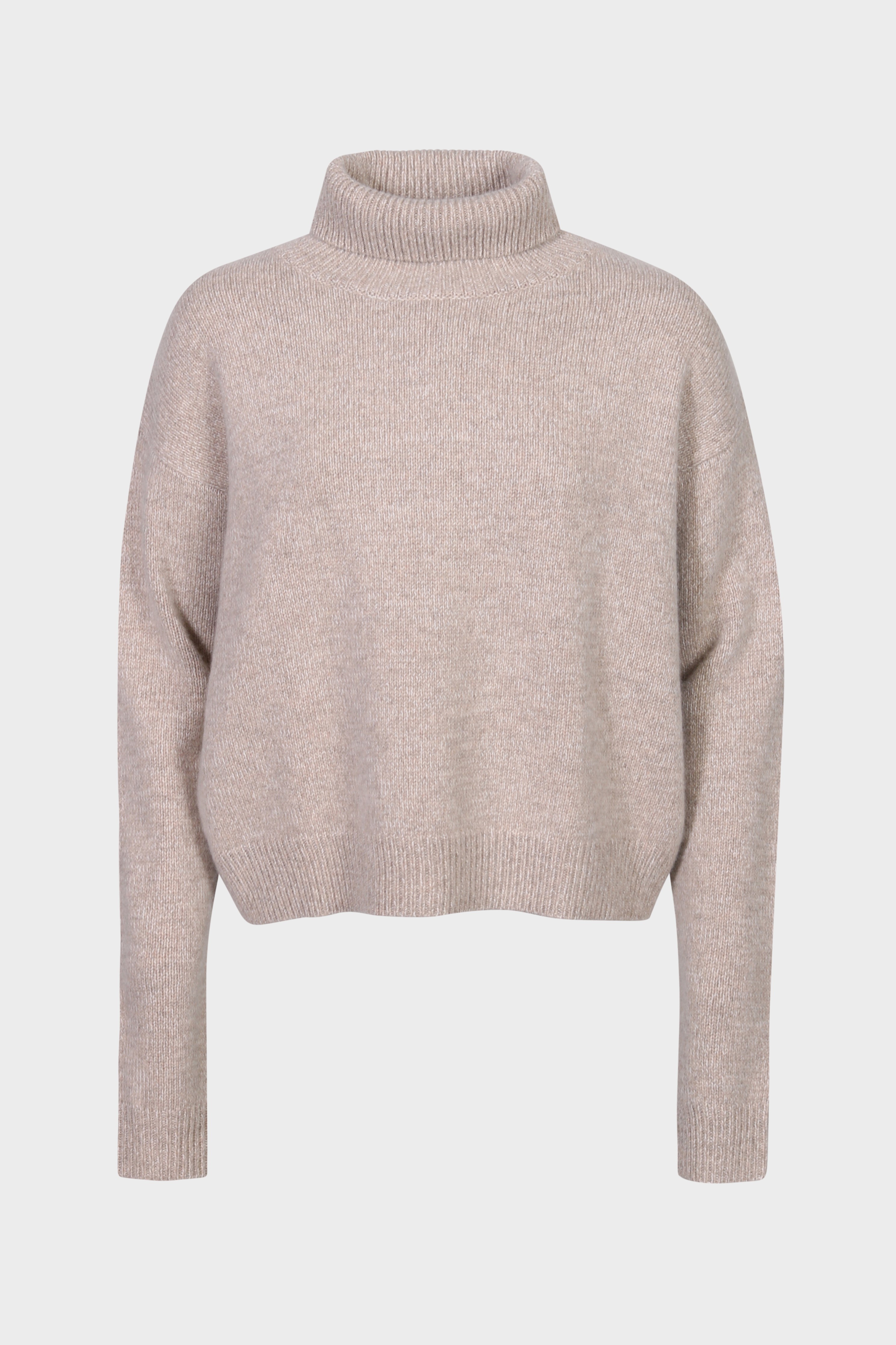 FLONA Turtleneck Cashmere Sweater in Beige Melange