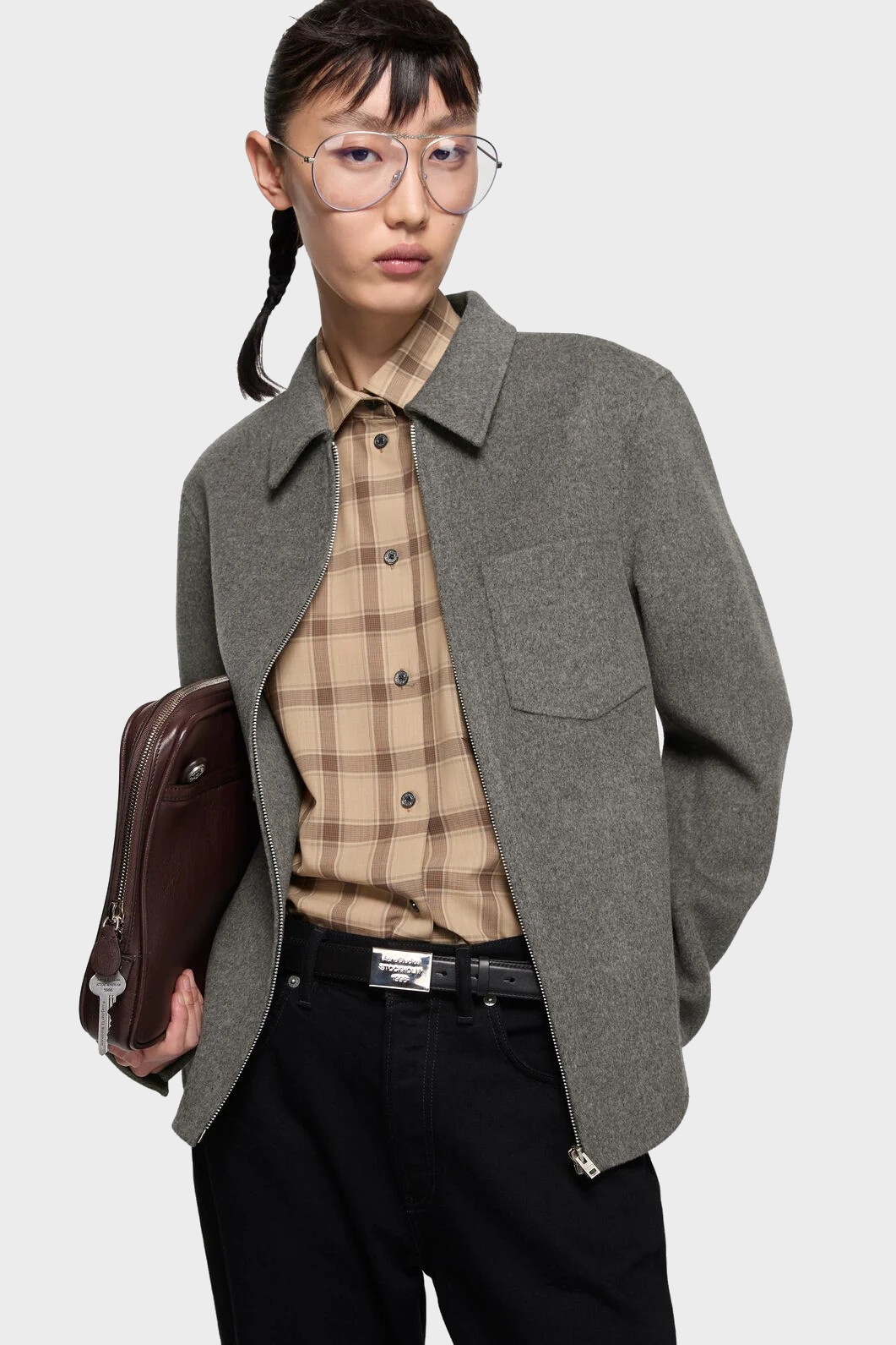 ACNE STUDIOS Wool Jacket in Vintage Grey Melange
