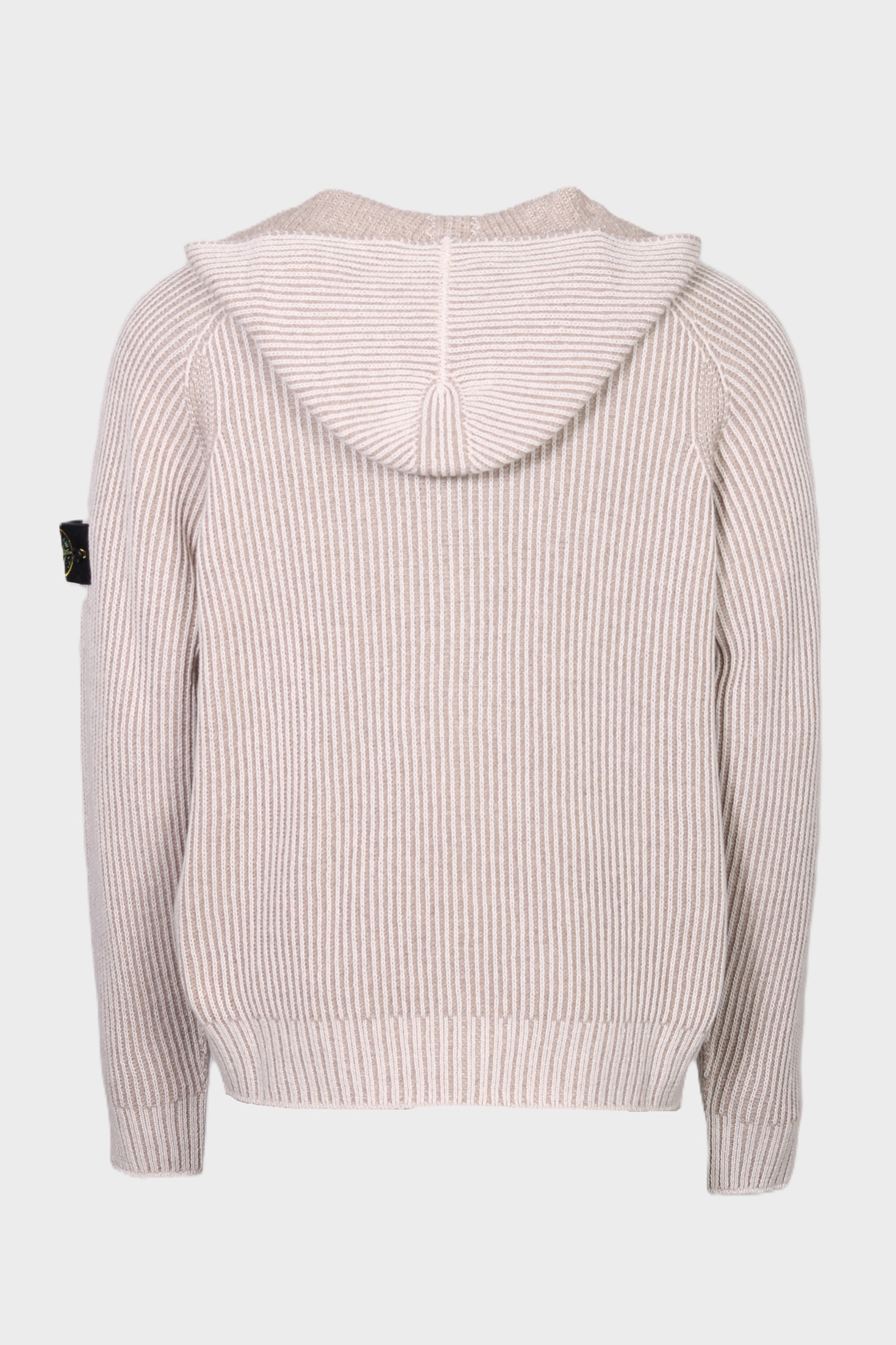 STONE ISLAND Reversible Cashmere Zip Hoodie in Beige/Cream