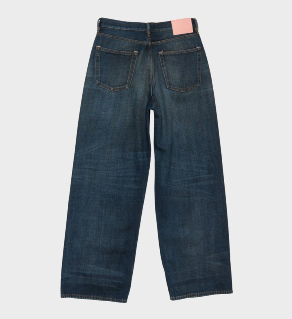 dunkelblaue weit geschnittene jeans von acne studios