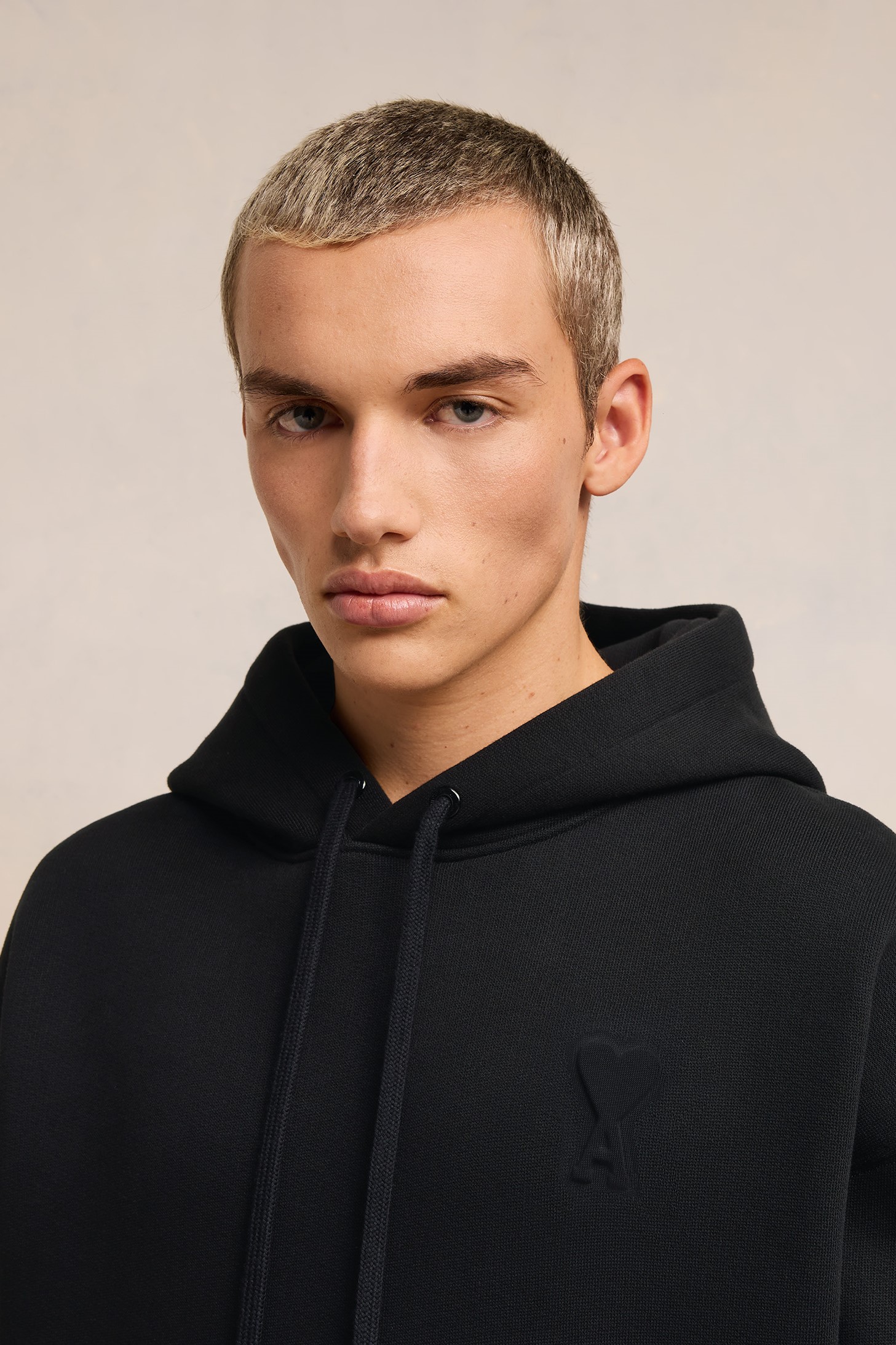 AMI PARIS de Coeur Embossed Hoodie in Black AMI PARIS de Coeur Embossed Hoodie in Black