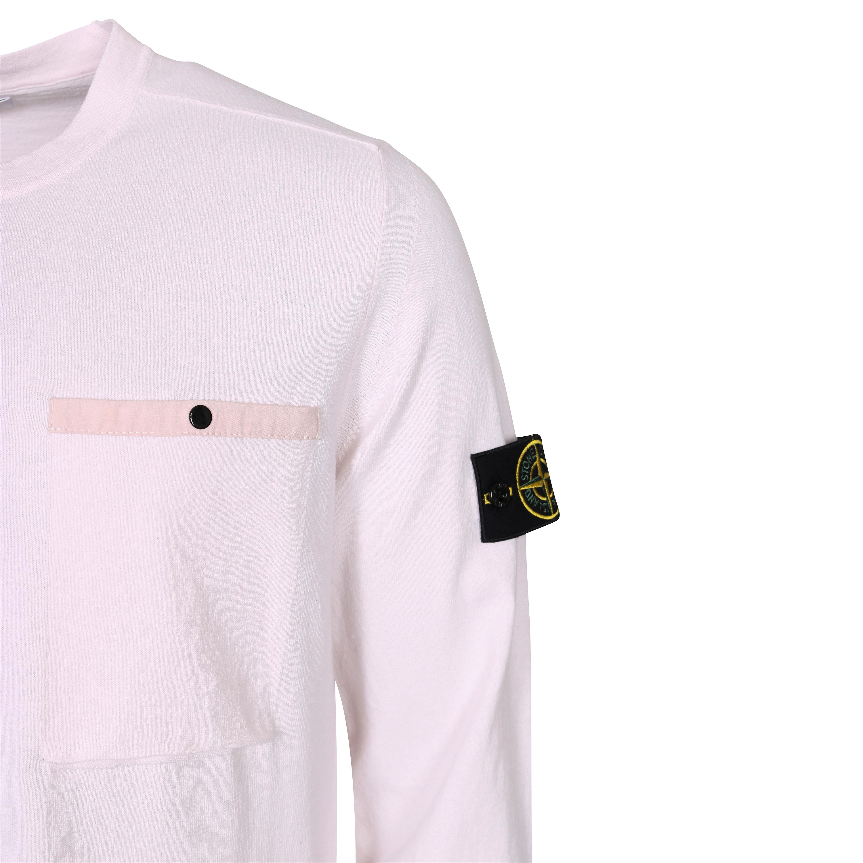 Stone Island Chest Pocket Knit Sweater in Light Pink XL