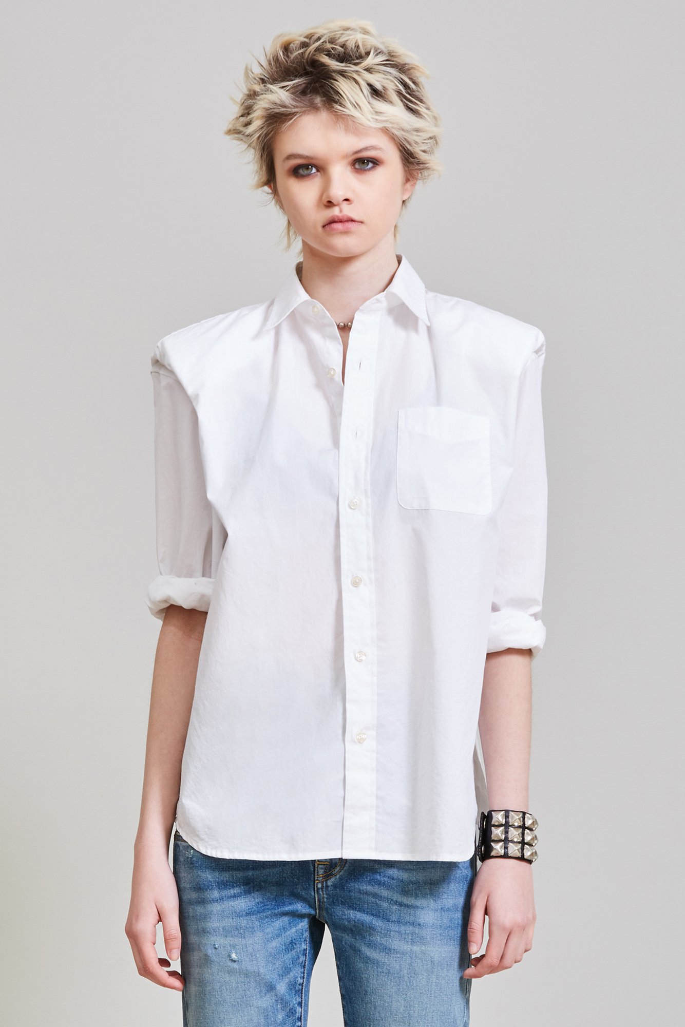 R13 Folded Shoulder Shirt White M